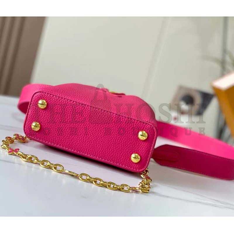 L0vis Vvtt0n LV Women Capucines Mini Handbag Rose Pink Taurillon Leather Master Quality
