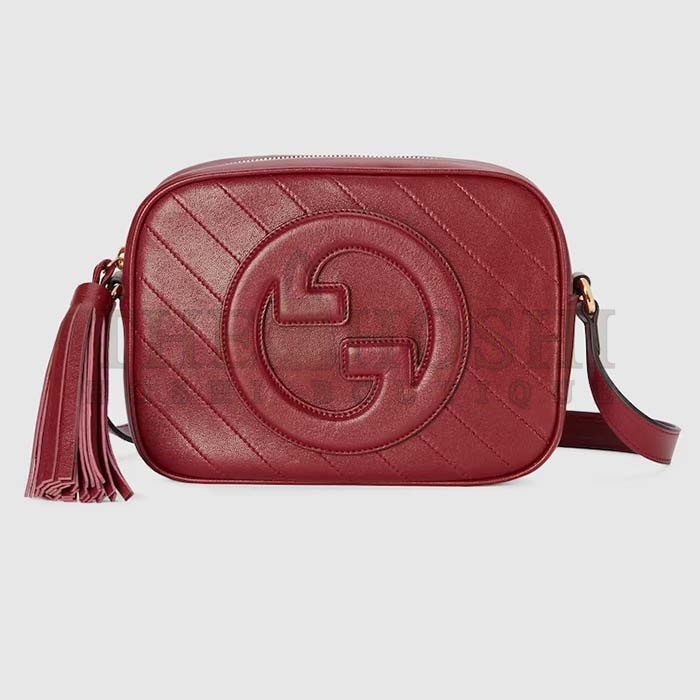 Gvc*1 Women GG Blondie Small Shoulder Bag Red Leather Round Interlocking G Master Quality