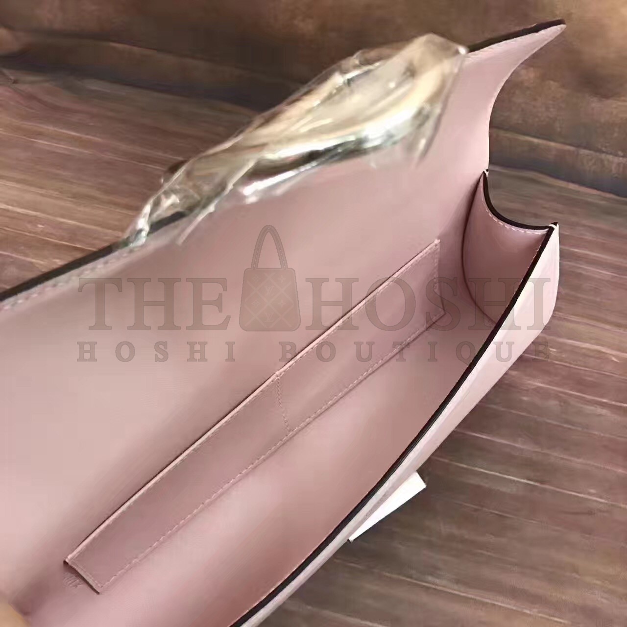 H**me5 Handmade Egee Clutch In Rose Dragee Swift Leather Master Quality