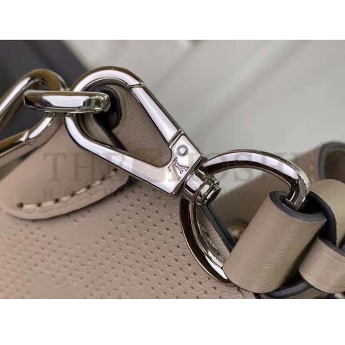 L0vis Vvtt0n LV Women Muria Bucket Bag Gray Mahina Perforated Calfskin Leather Master Quality