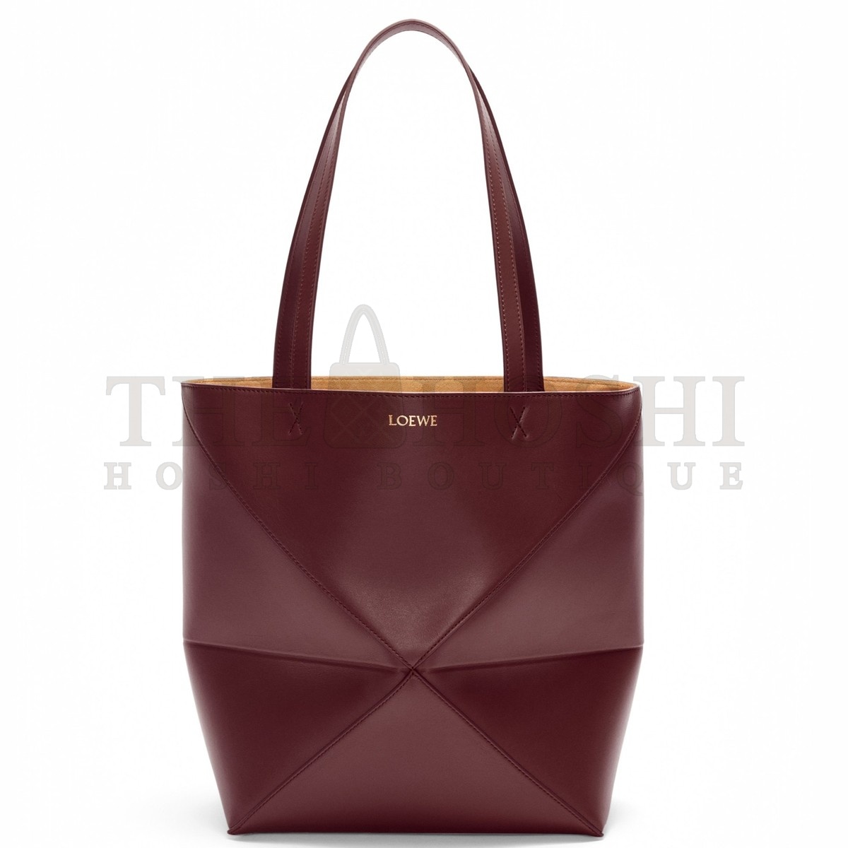 L0ew* Medium Puzzle Fold Tote Bag in Bordeaux Calfskin Master Quality