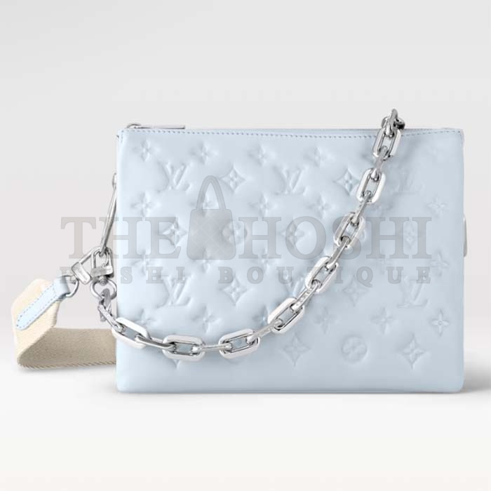 L0vis Vvtt0n LV Women Coussin PM Handbag Ice Blue Lambskin Cowhide Leather Master Quality