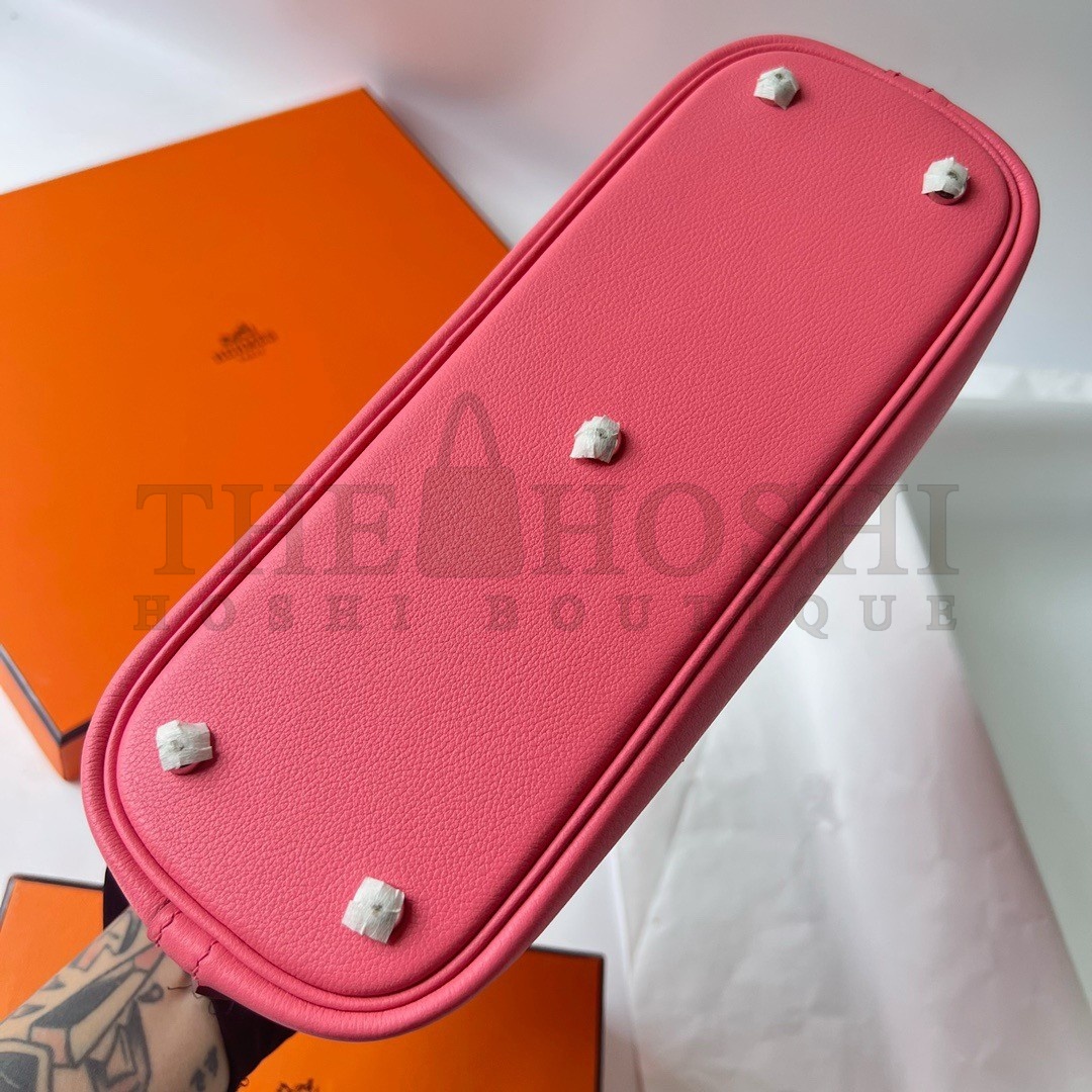 H**me5 Bolide 1923 25 Handmade Bag In Rose Lipstick Evercolor Calfskin Master Quality