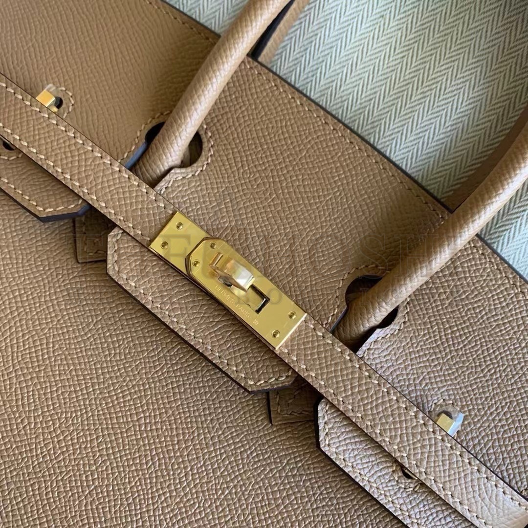 H**me5 Birkin 25 Sellier Handmade Bag In Chai Epsom Calfskin Master Quality