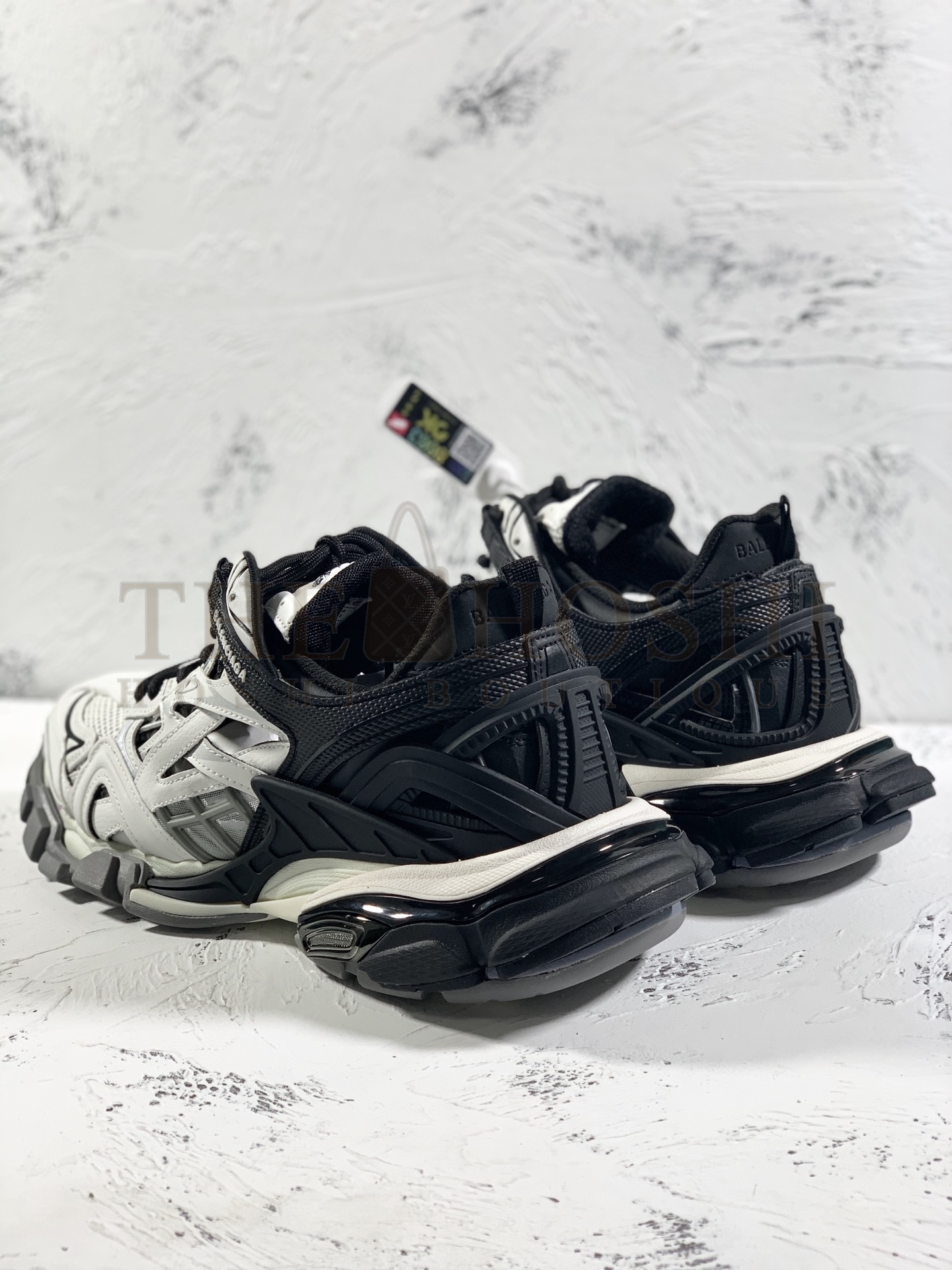 Ba1en*iaga Track 2 Sneakers – Black White Patchwork, Size 35–46 Master Quality