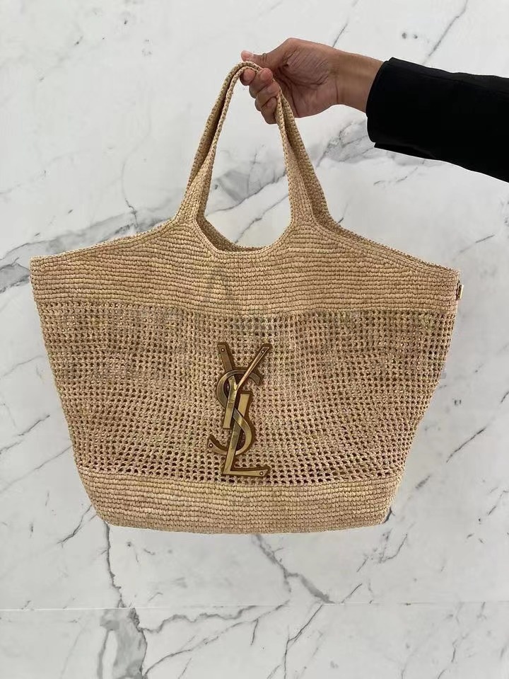 Sa1nt Lau*nt Y51 Raffia Icare Embroidery Logo Tote Bag Master Quality
