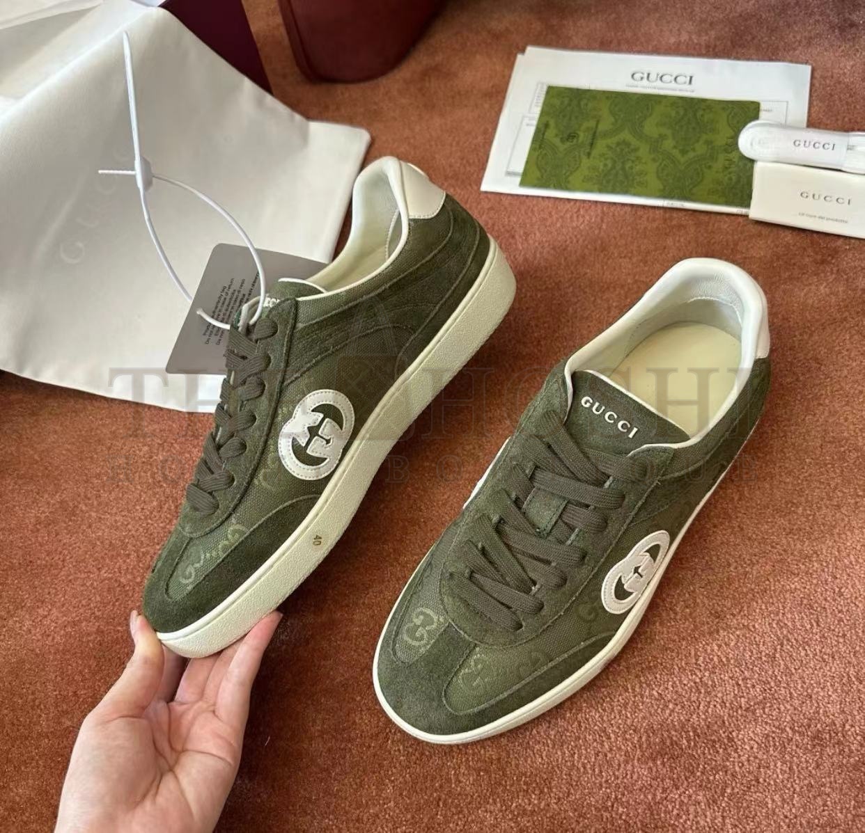 Gvc*1 2025 Suede Leather Sneakers Green TPU Sole Shearling Lining 39–46 Master Quality