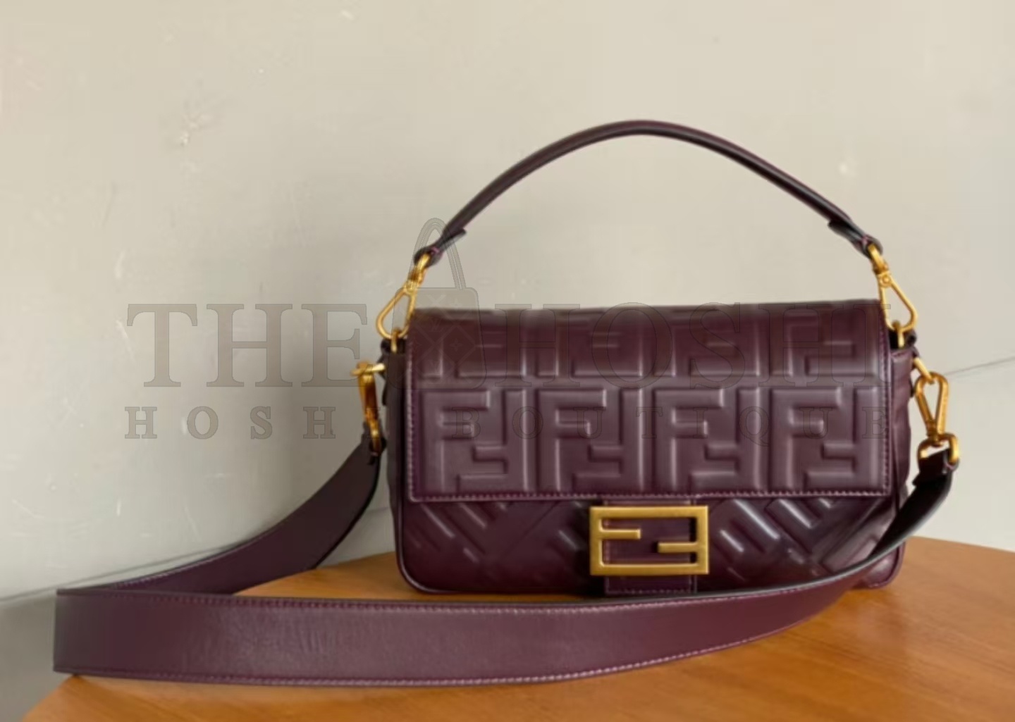 F**di Baguette Medium Burgundy Lambskin Shoulder size 27*6*15cm Master Quality