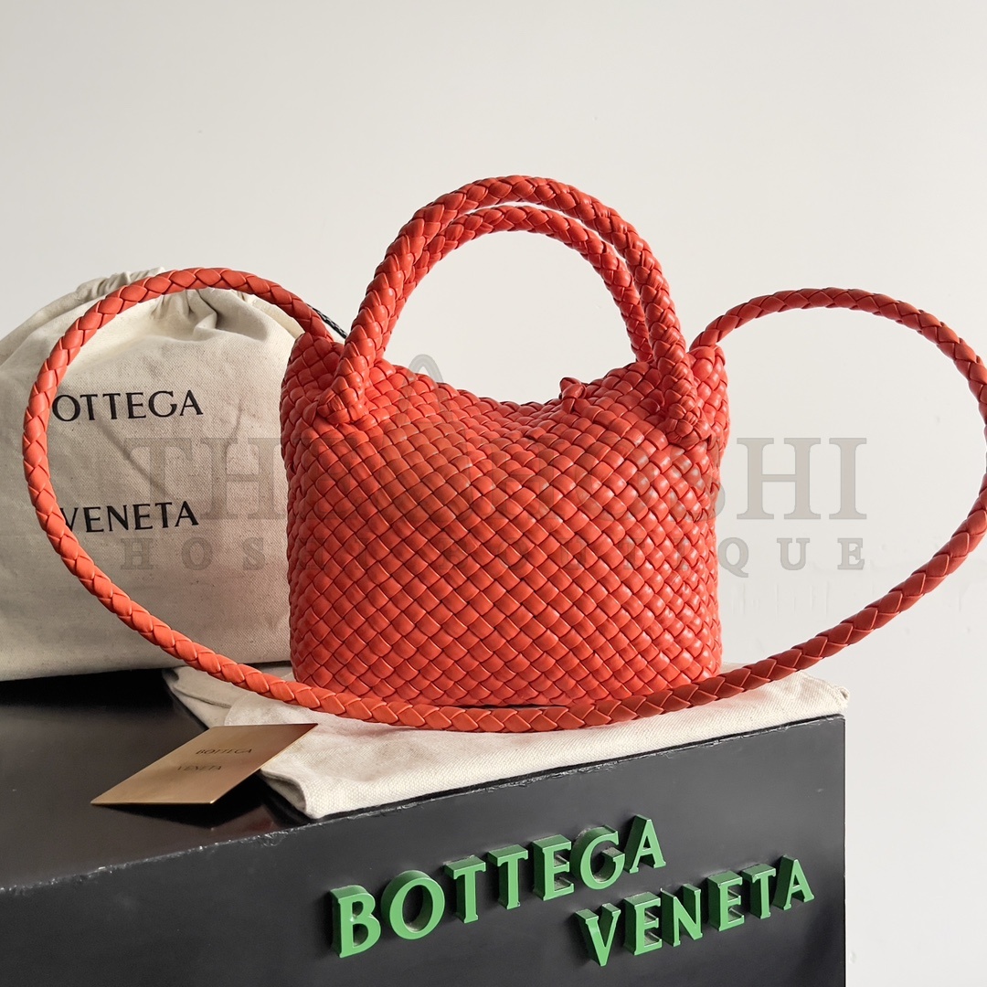 B0tt*ga Ven*ta BV TOSCA Mini Intrecciato Woven Leather Handbag Red 20x15.5x7cm Master Quality