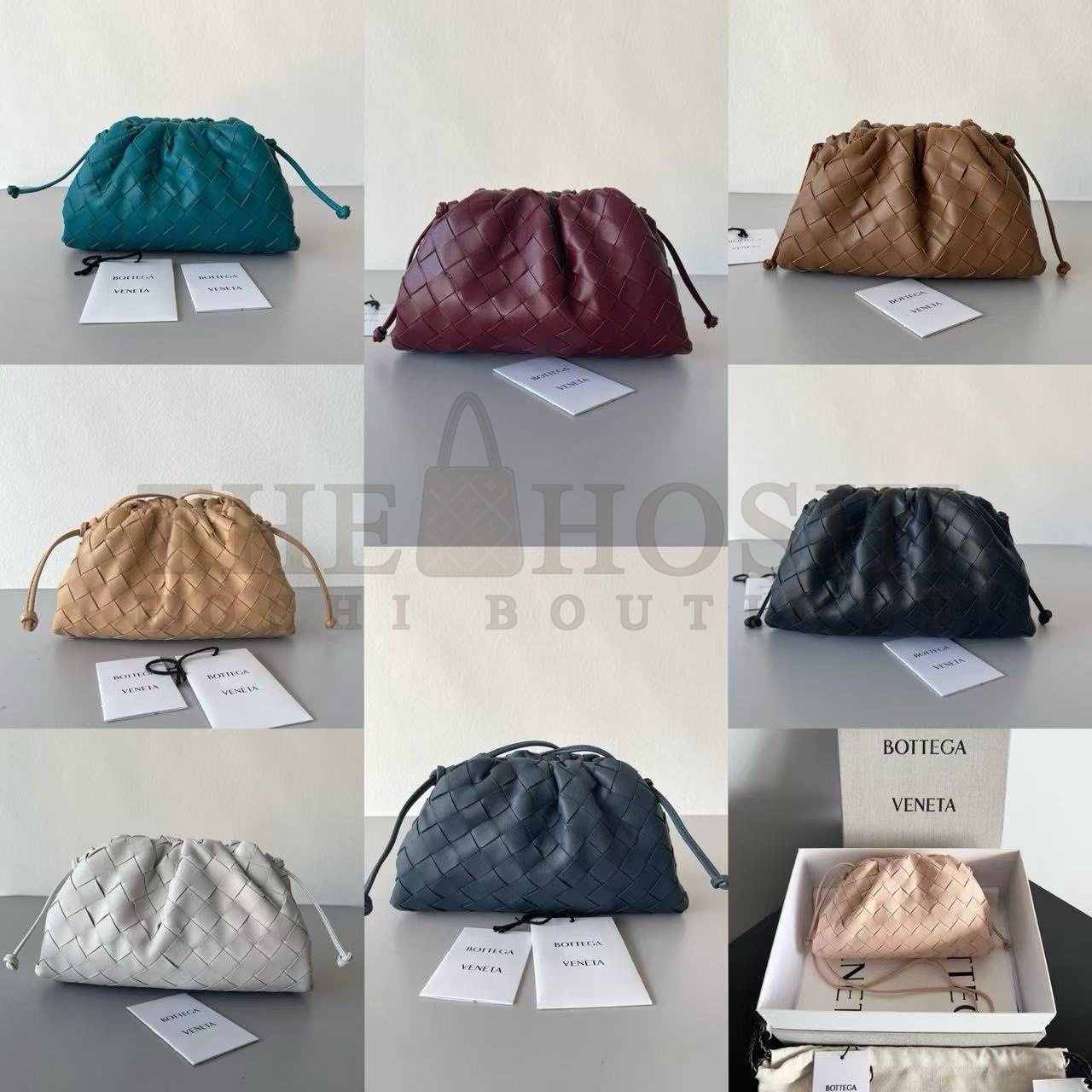 B0tt*ga Ven*ta BV The Pouch Intrecciato Mini Bag In Blue REAL LEATHER SIZE:22*12*7CM Master Quality