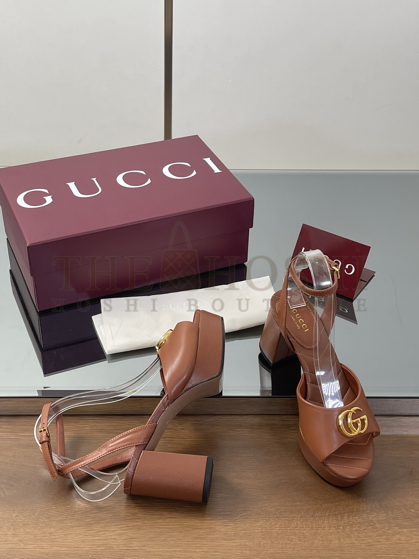 Gvc*1 GG D1am0nd Quilted Embroidery Platform Sandals 8.5cm Heel 2.5cm Platform Master Quality