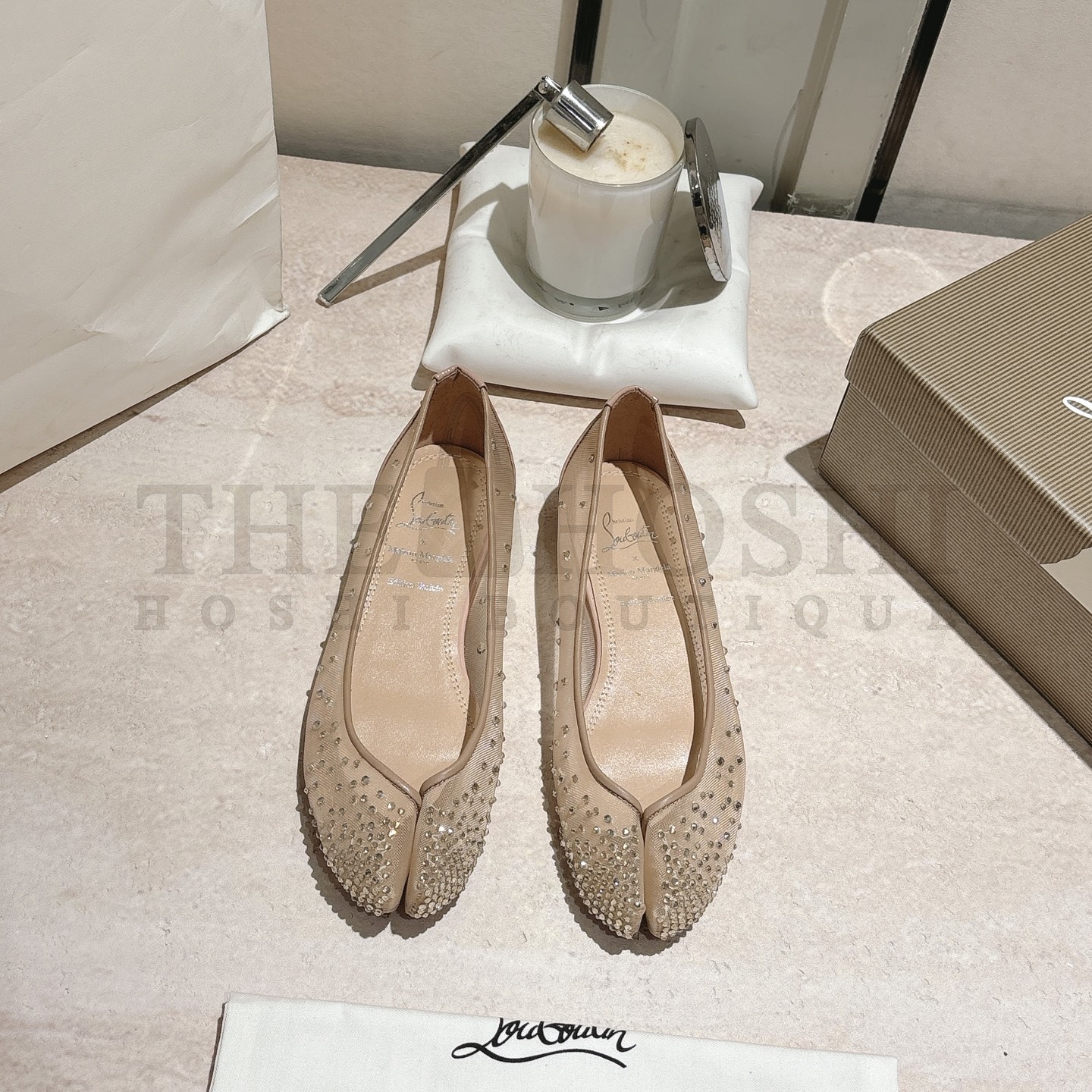 Chr1st1an Louboutin CL Ma1s0n Marg*e1a Nude Mesh Crystal Heels 35-42 Master Quality