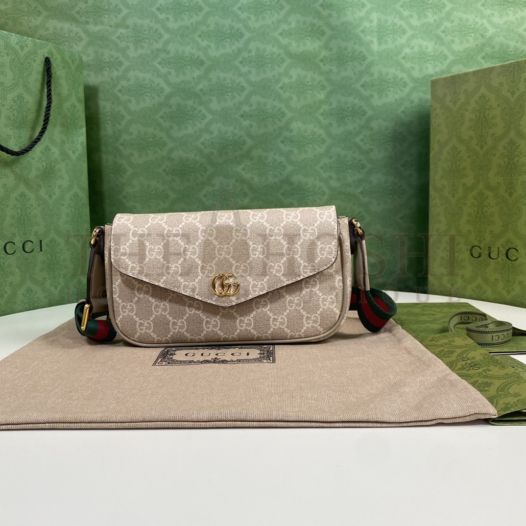 Gvc*1 GG 764961 Oatmeal Leather Shoulder Bag 22x13x4cm Master Quality