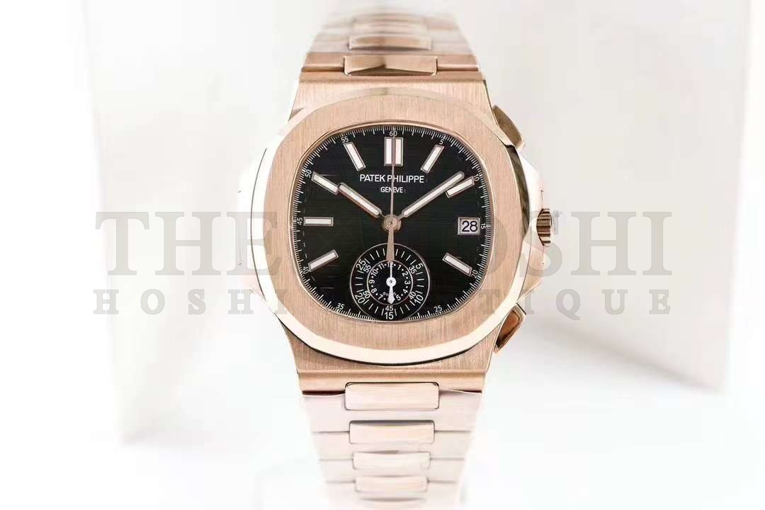 Pat*k Phi1i*pe Nautilus Chronograph Automatic Rose Gold Black Dial Men’s Watch 5980/1R-001 120M Master Quality
