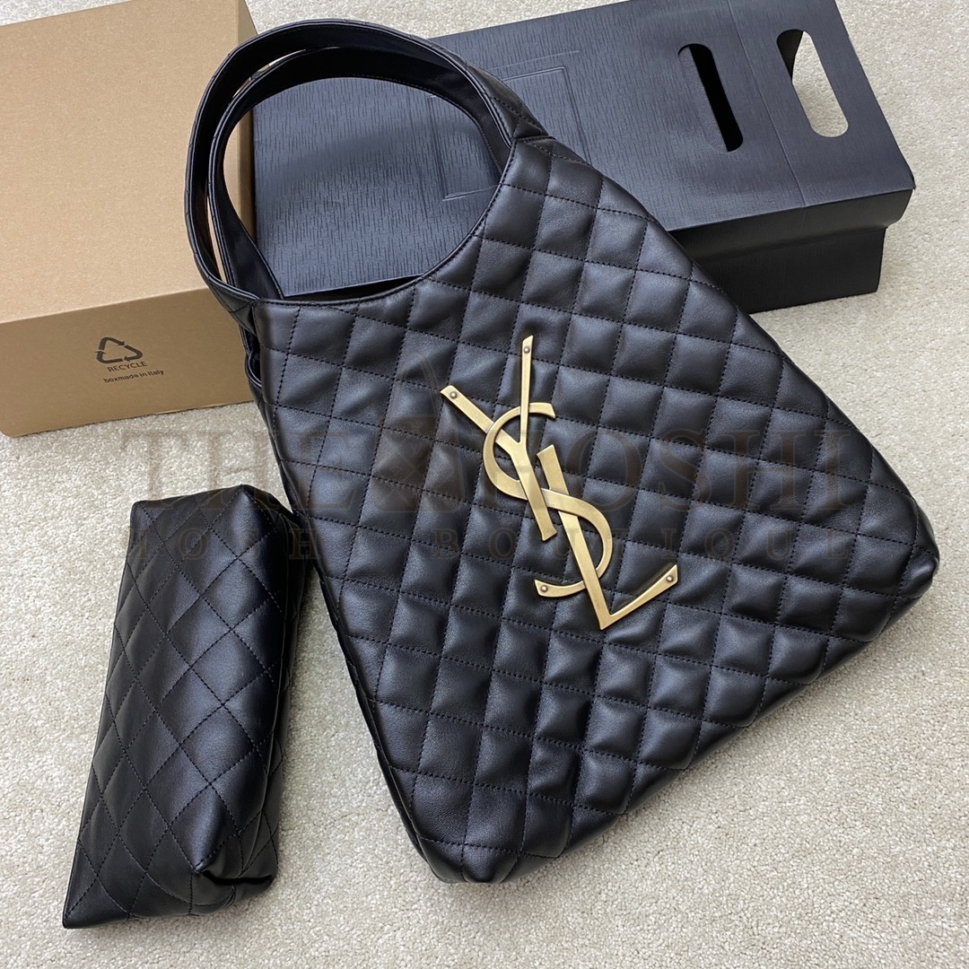 Sa1nt Lau*nt Y51 Icare Small Tote Bag Quilted Lambskin Black 698652 52x34x36x8cm Master Quality