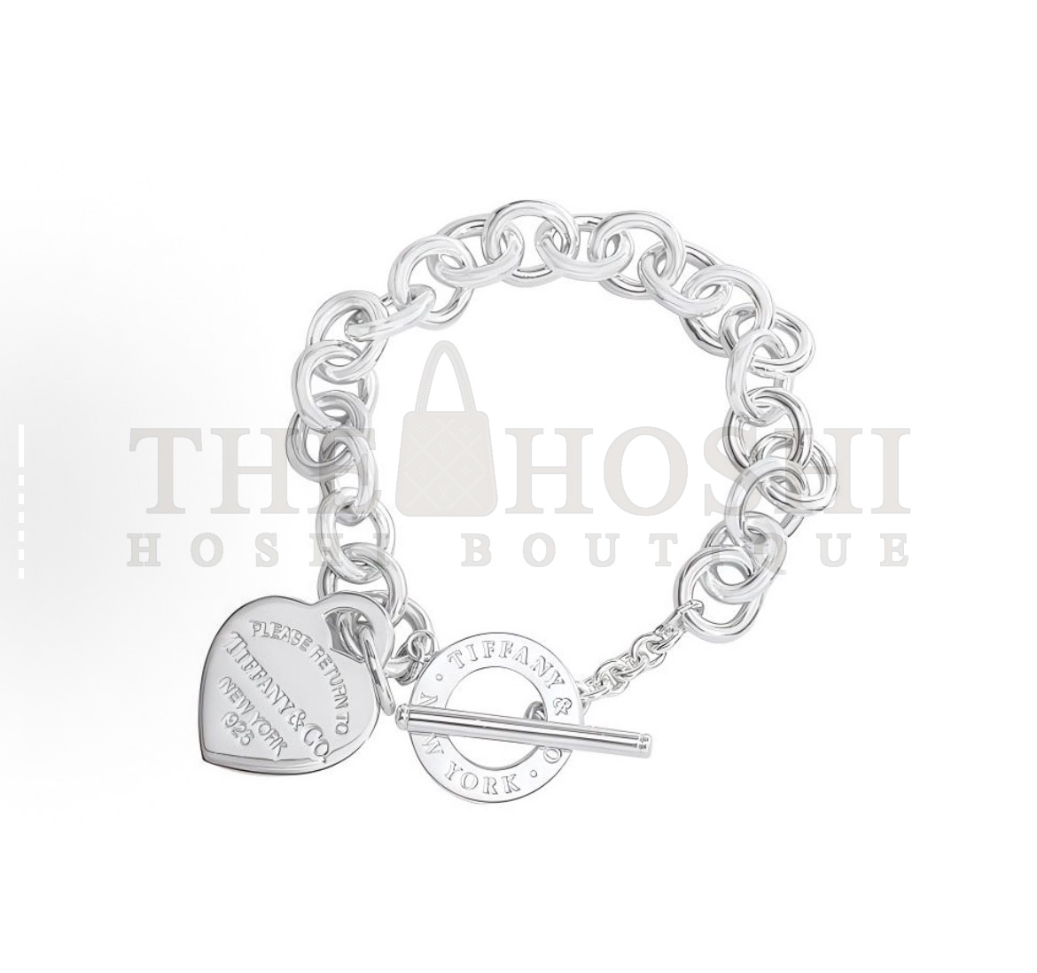 T*f*ny & Co. Lovestuck Heart Tag Bracelet  Medium Size Master Quality