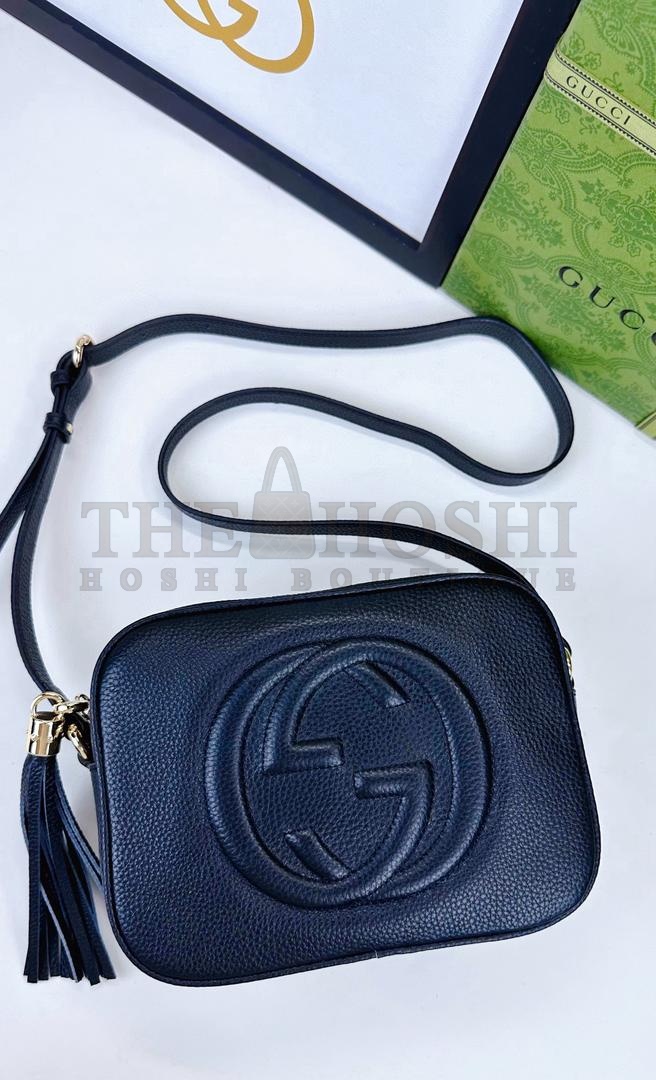 Gvc*1 Women GG Blondie Small Shoulder Bag Black Leather Round Interlocking G Master Quality