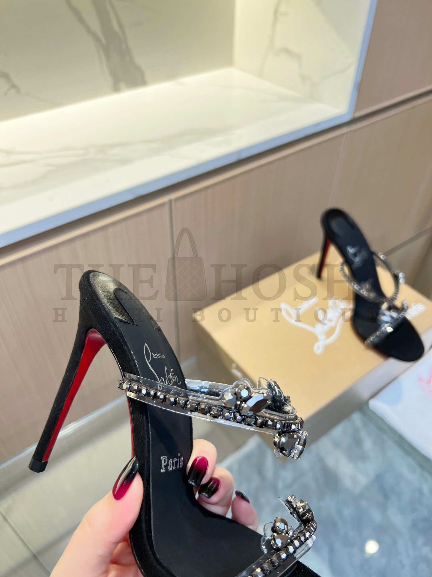 Chr1st1an Louboutin CL Just Queen Crystal Pumps 10cm Black Heels Master Quality