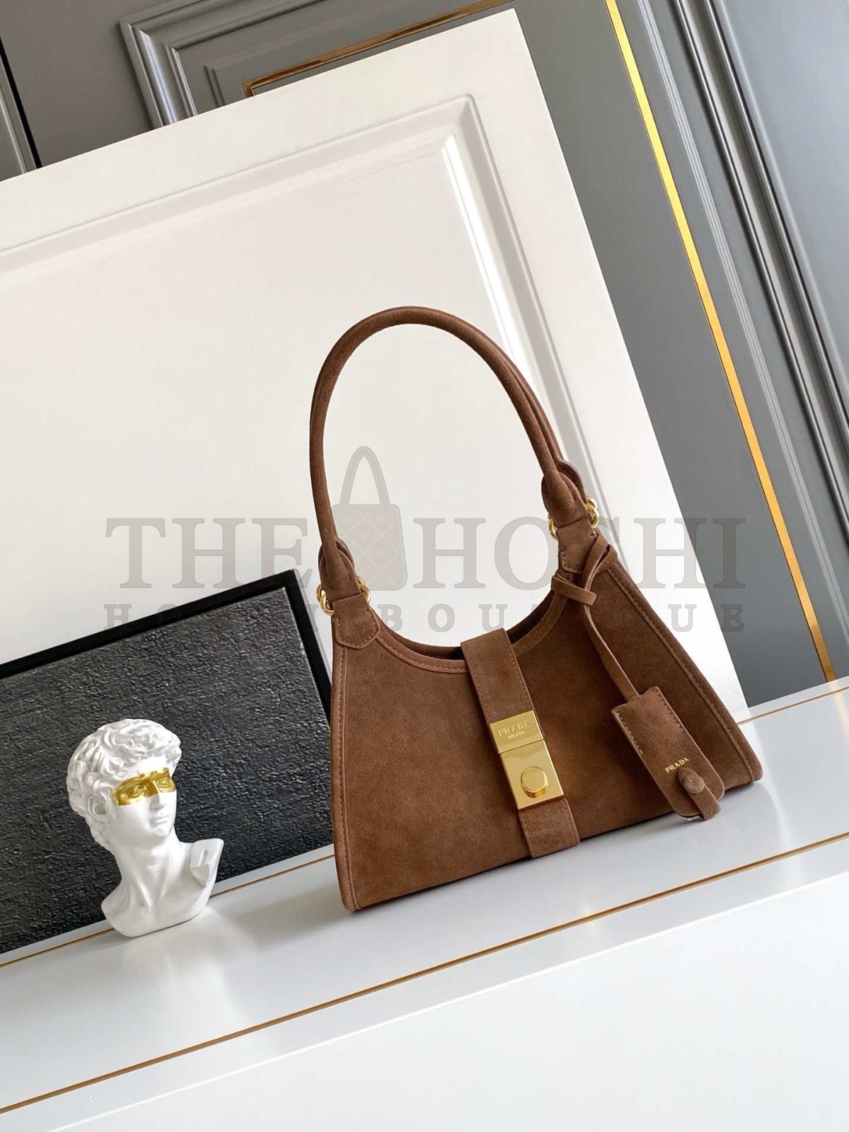 Pra*a PR Suede Mini Tote Bag 22cm Master Quality