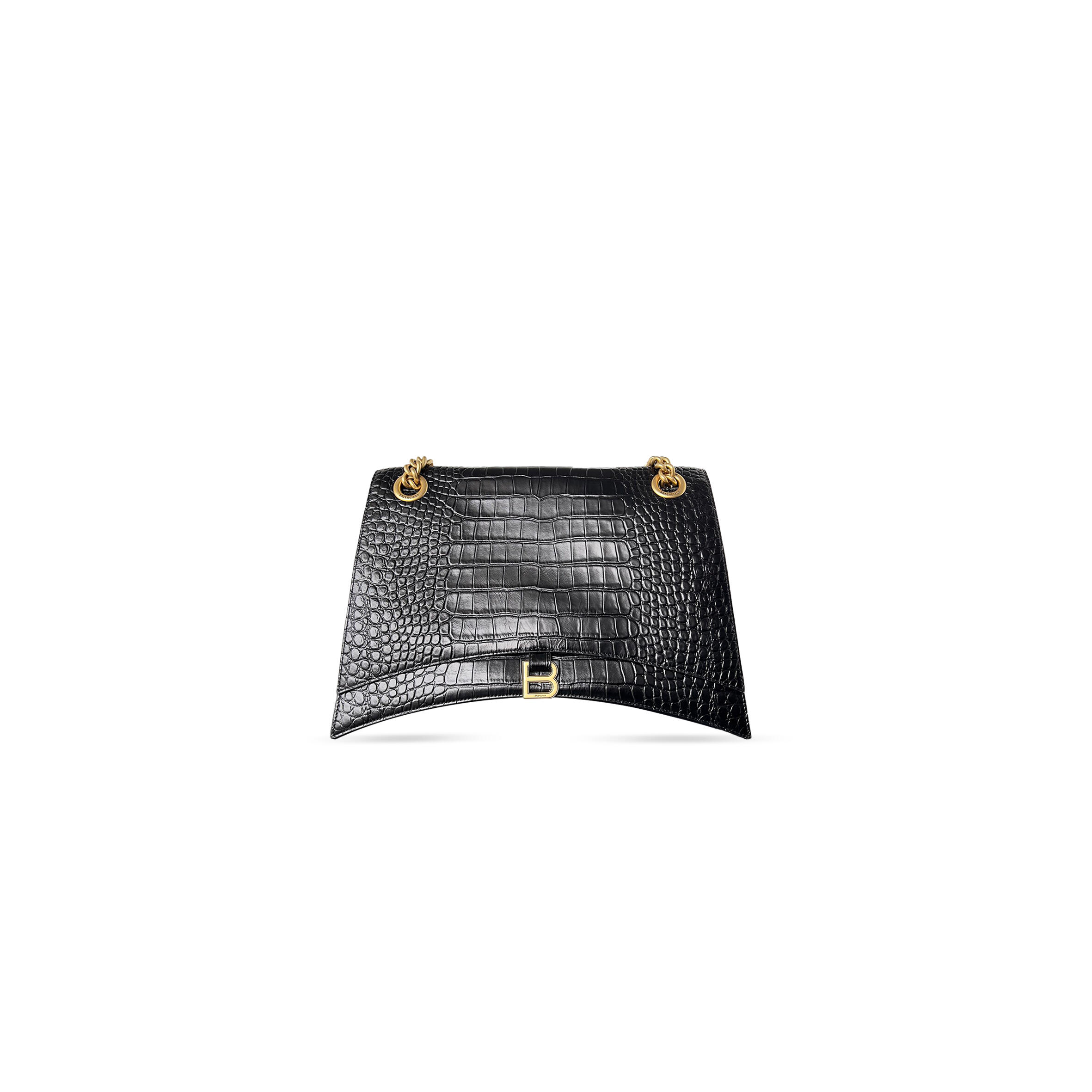 Ba1en*iaga WOMEN'S CRUSH CHAIN BAG LARGE IN BLACK 716332210IX1000 (39.9*24.9*13cm) Master Quality