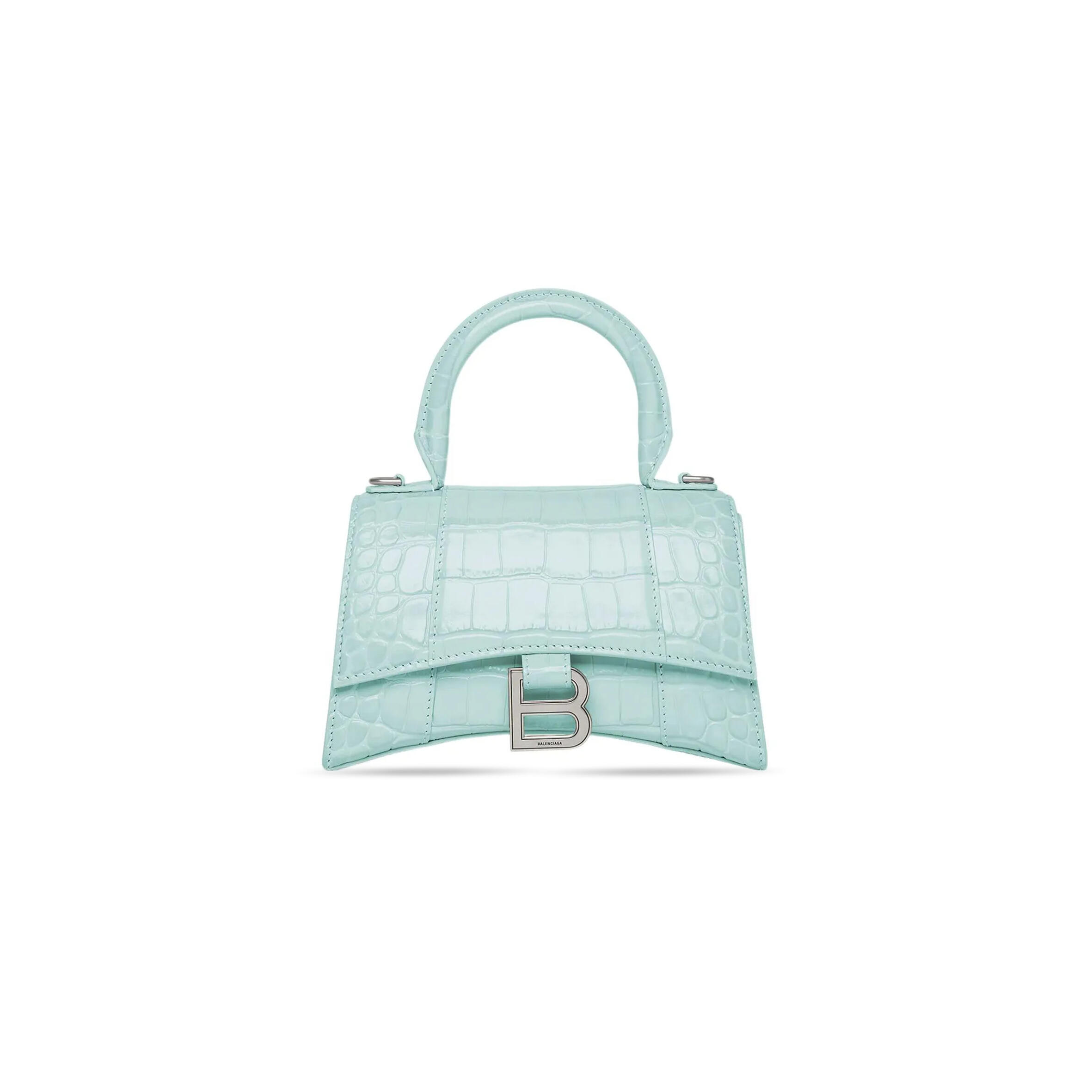 Ba1en*iaga WOMEN'S HOURGLASS HANDBAG XS IN LAKE BLUE 5928331LR6Y3914 (18.8*13*7.9cm) Master Quality