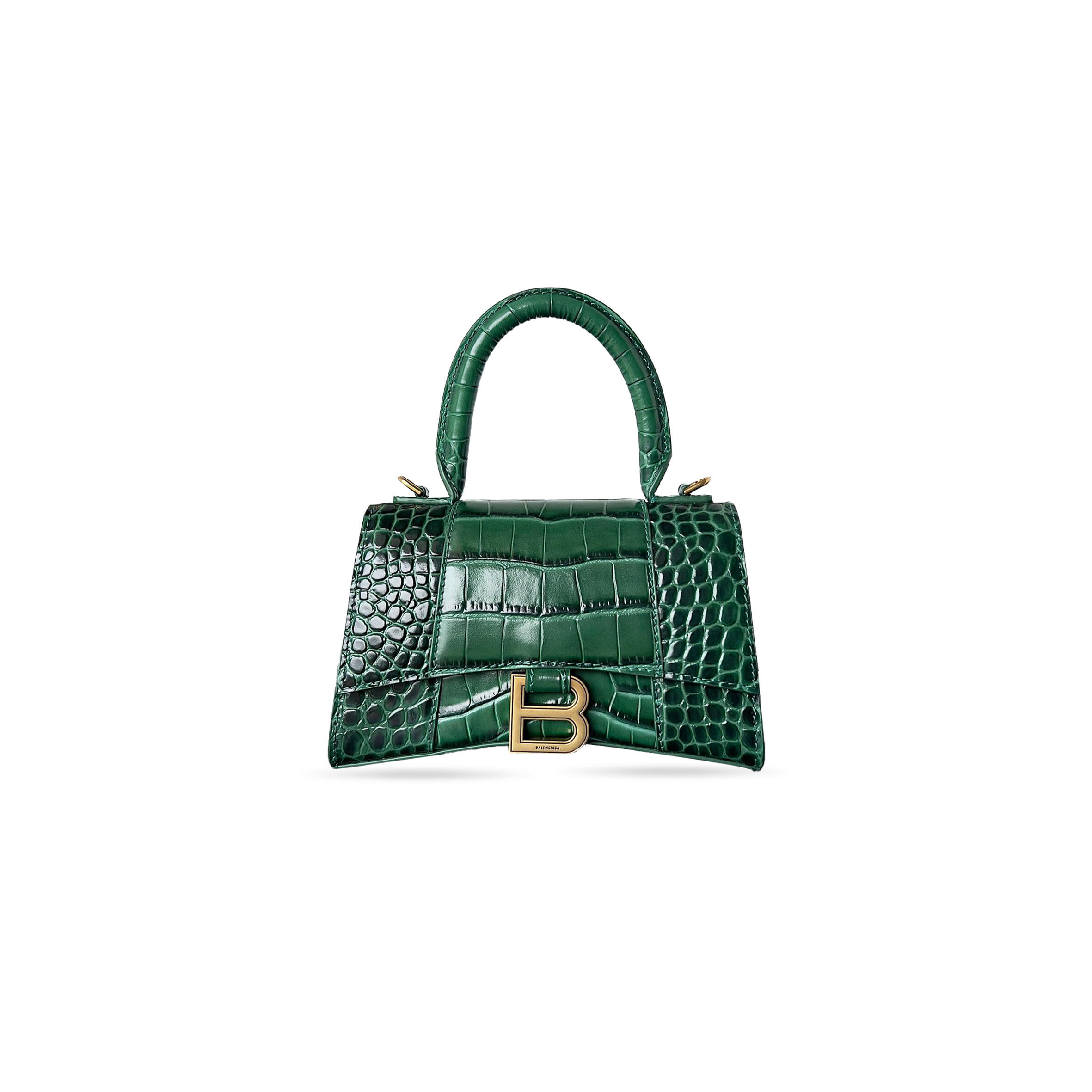Ba1en*iaga WOMEN'S HOURGLASS HANDBAG XS IN GREEN 5928331LRGM2011 (18.8*13*7.9cm) Master Quality