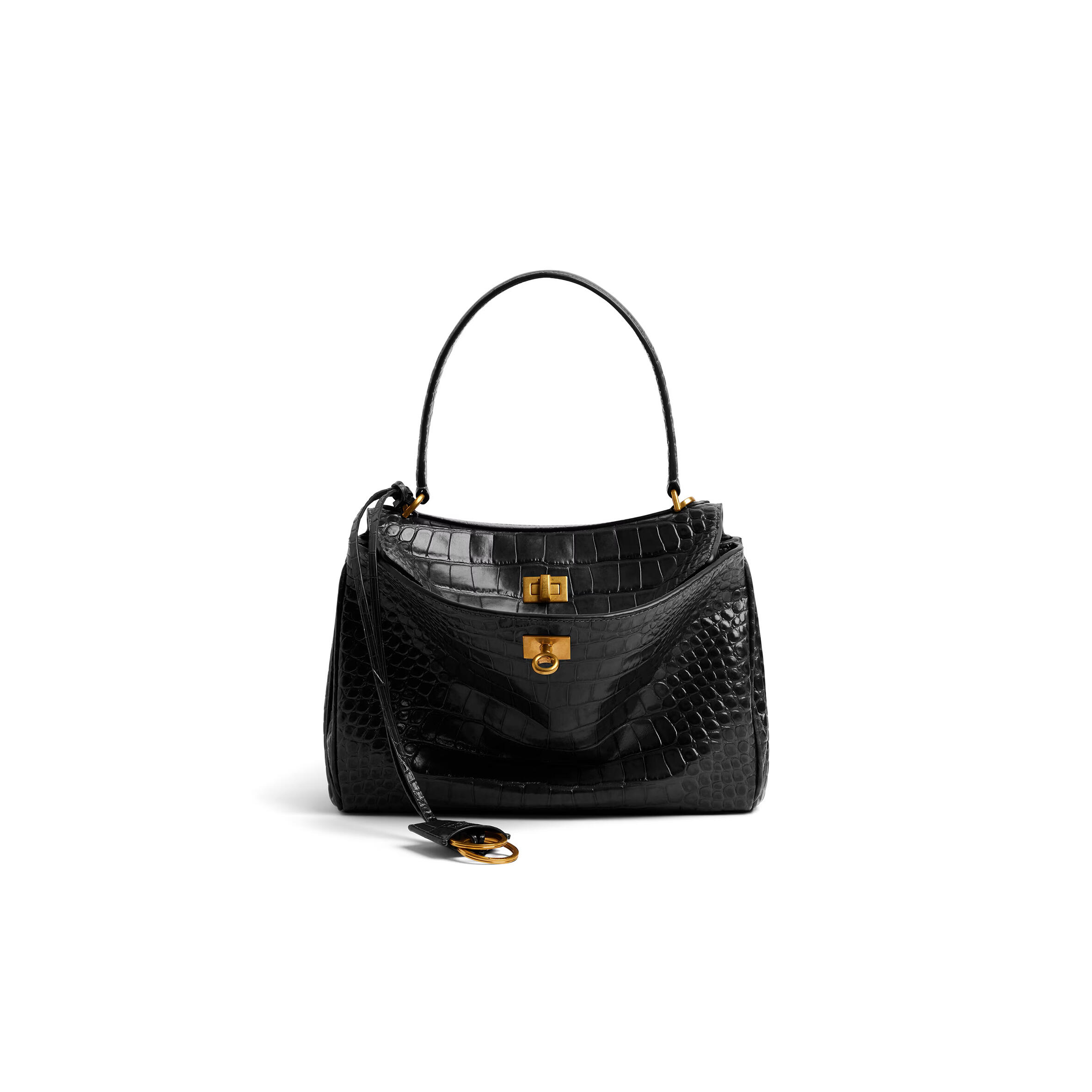 Ba1en*iaga WOMEN'S RODEO HANDBAG SMALL IN BLACK 7897792AA5L1000 (28.9*20*9.9cm) Master Quality