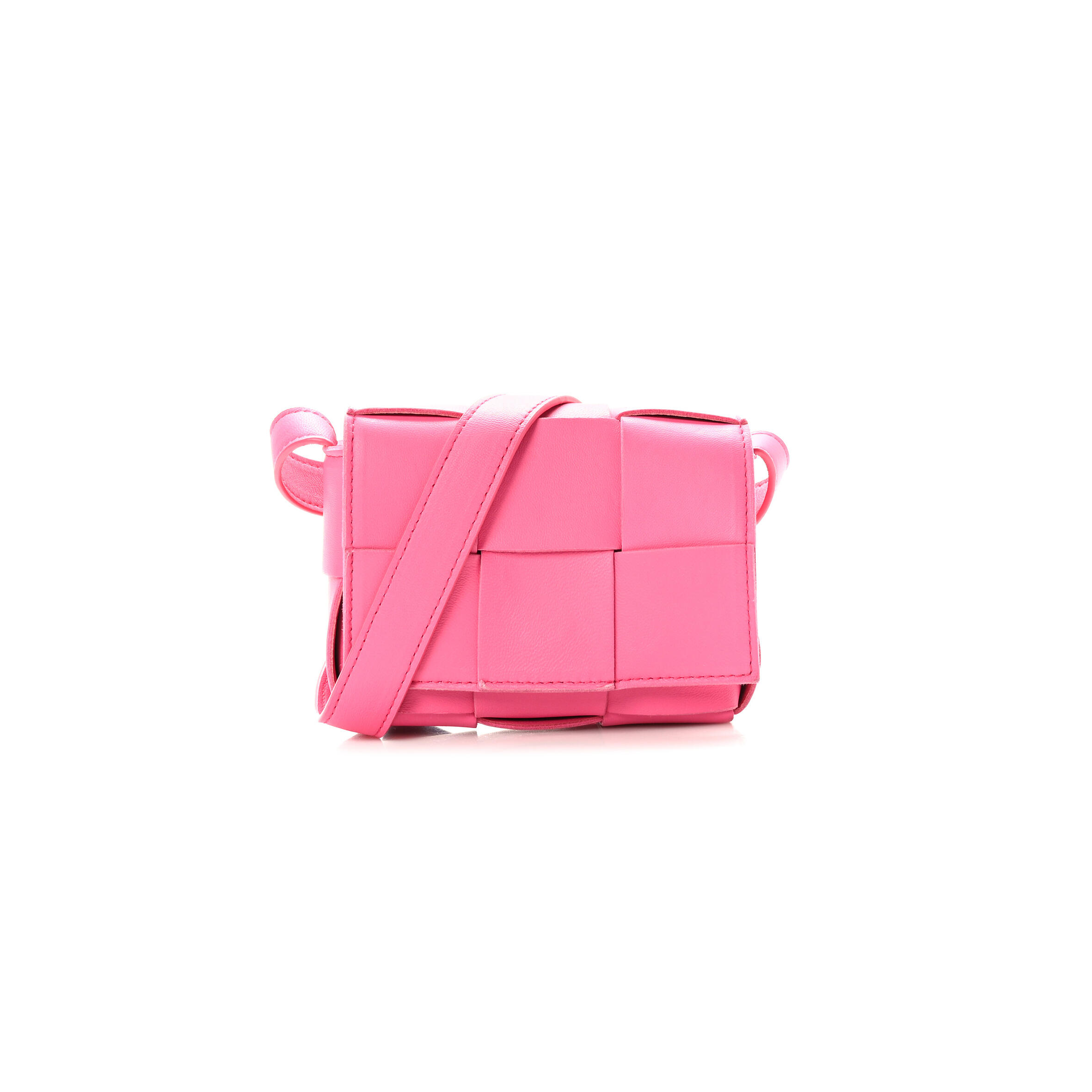 B0tt*ga Ven*ta LAMBSKIN MAXI INTRECCIATO EXTRA MINI CASSETTE CROSSBODY BAG BON BON (12*9*5cm) Master Quality