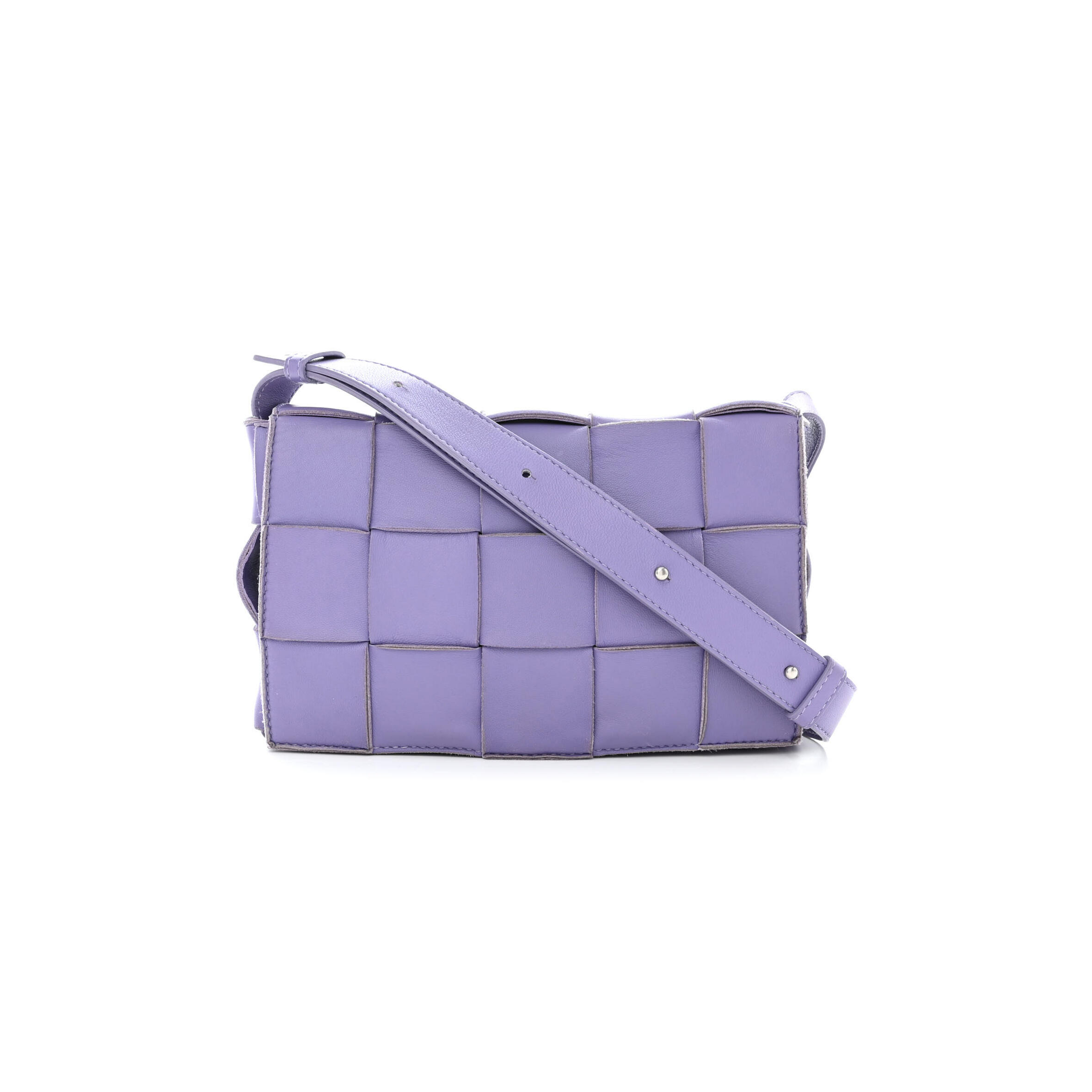 B0tt*ga Ven*ta LAMBSKIN INTRECCIO CASSETTE CROSSBODY BAG WISTERIA (23*15*5.5cm) Master Quality