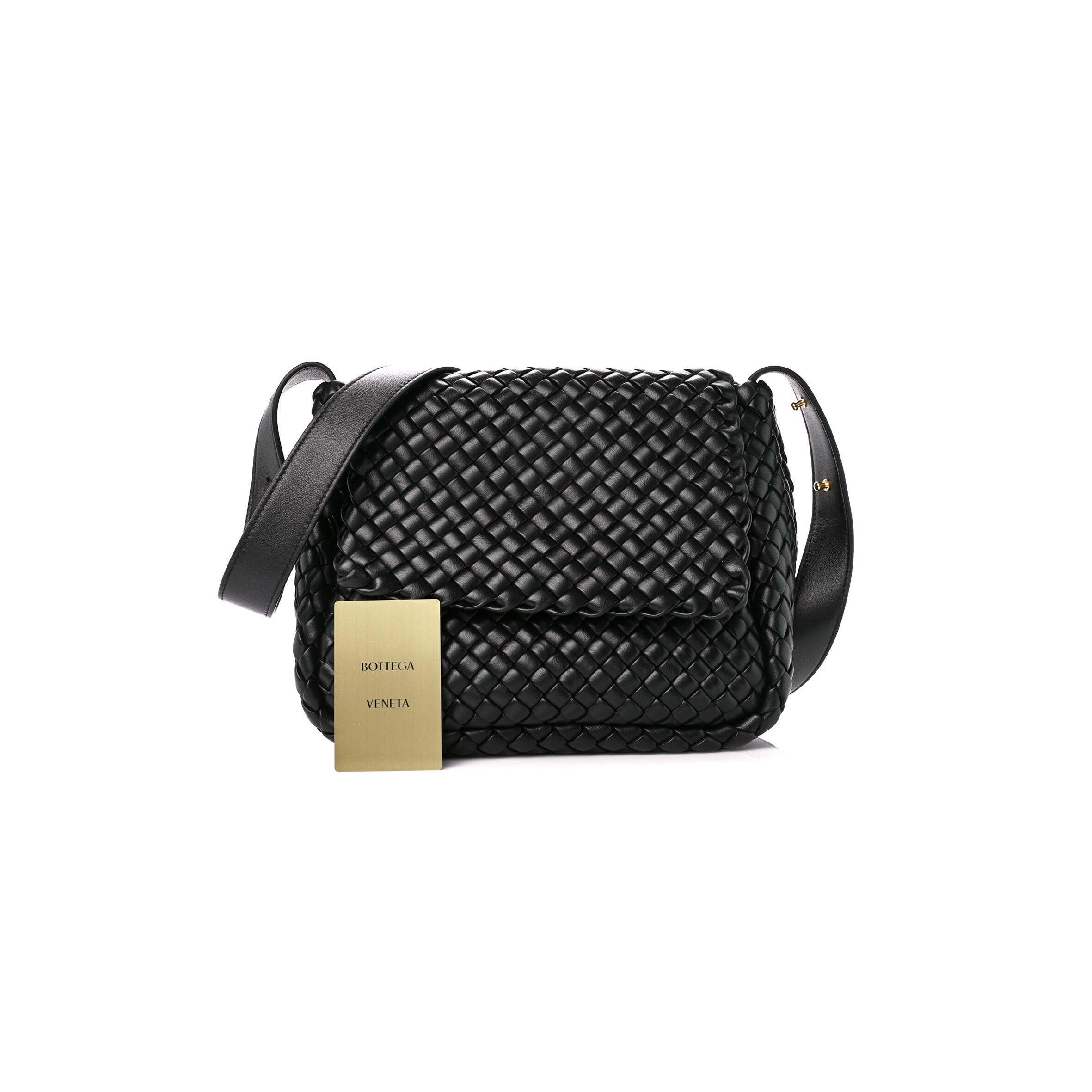 B0tt*ga Ven*ta NAPPA INTRECCIATO SMALL COBBLE SHOULDER BAG BLACK (26*21*9cm) Master Quality