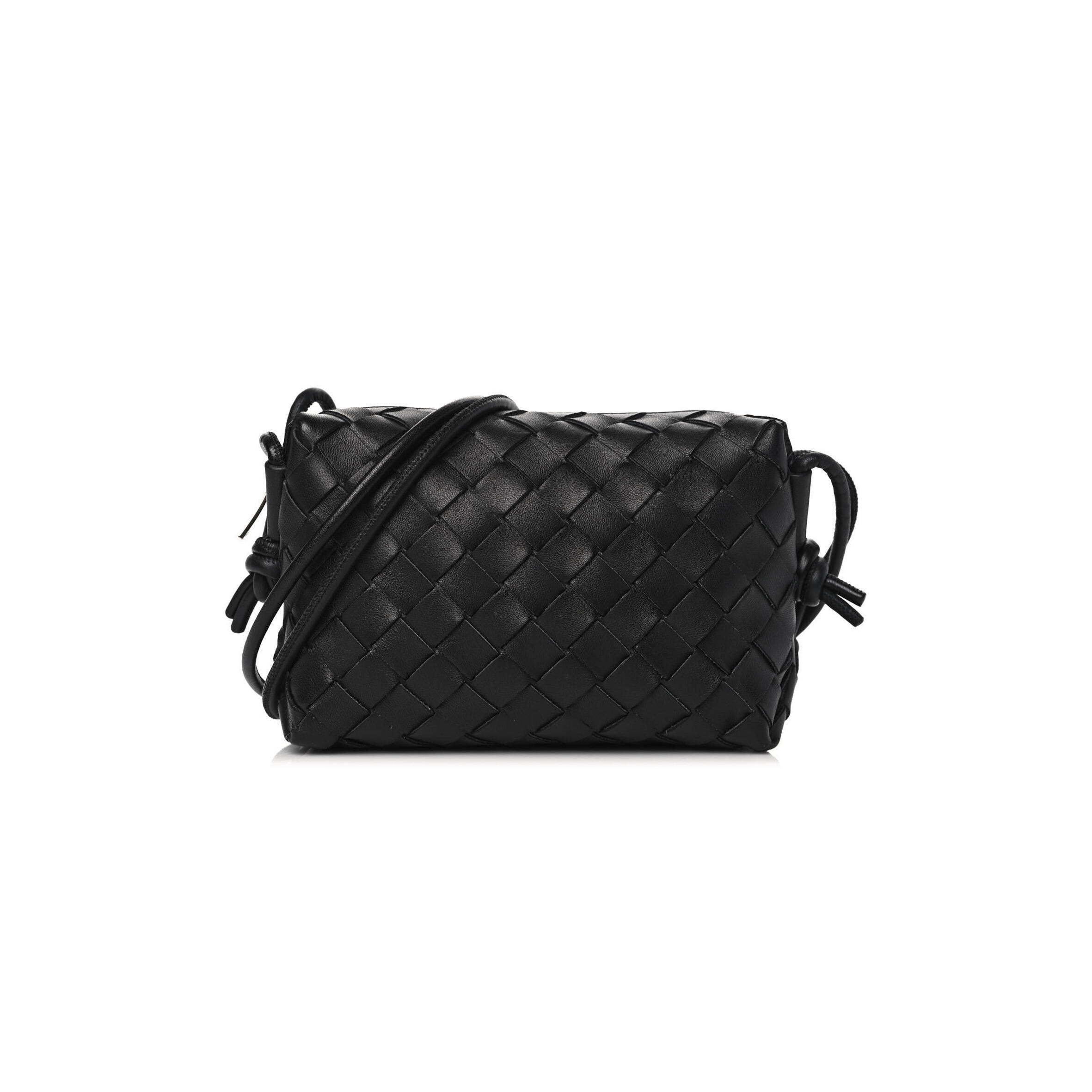 B0tt*ga Ven*ta NAPPA INTRECCIATO MINI LOOP CAMERA BAG BLACK (17*11*6cm) Master Quality