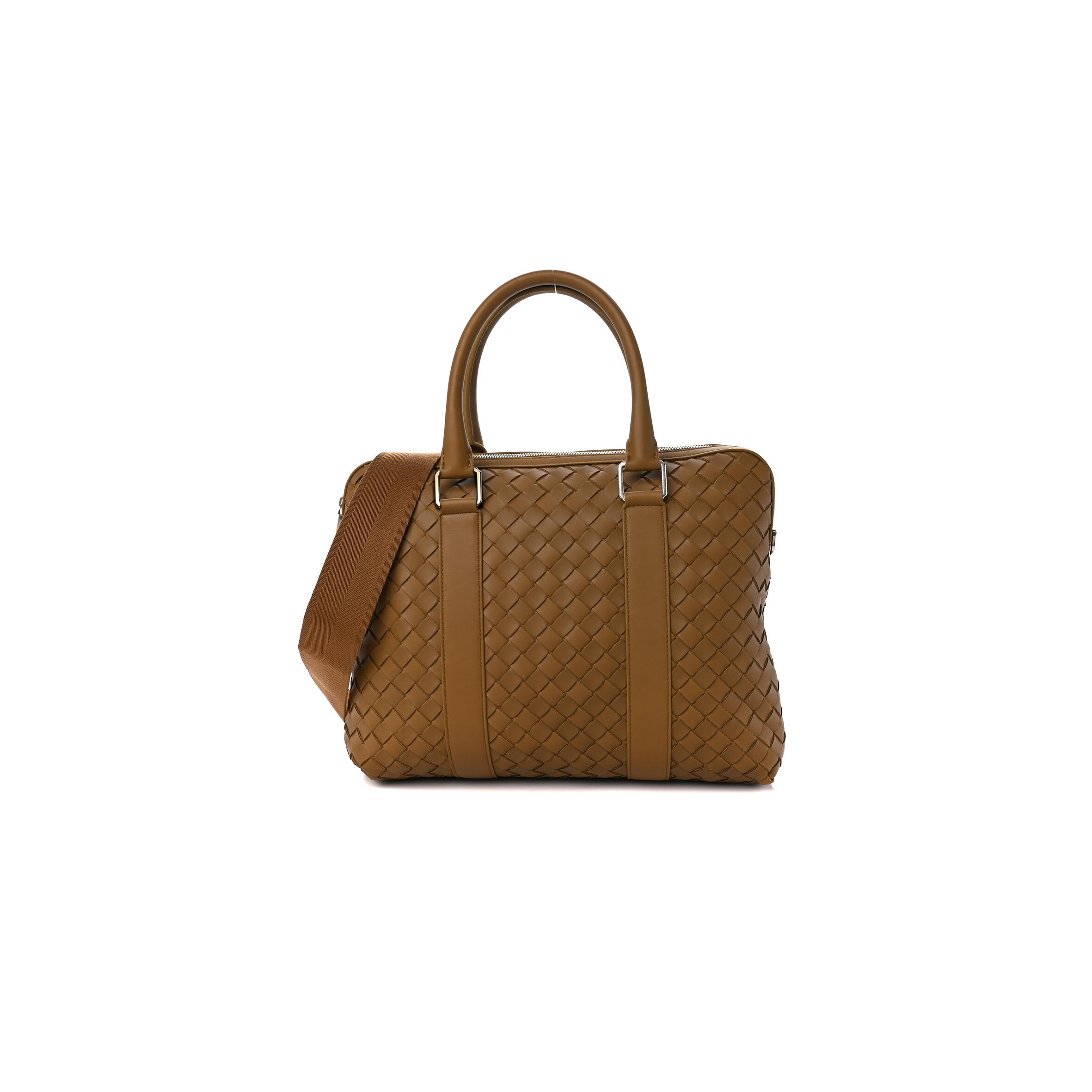 B0tt*ga Ven*ta NAPPA INTRECCIATO MEDIUM HIDROLOGY BRIEFCASE OCHRE (36*30*8cm) Master Quality