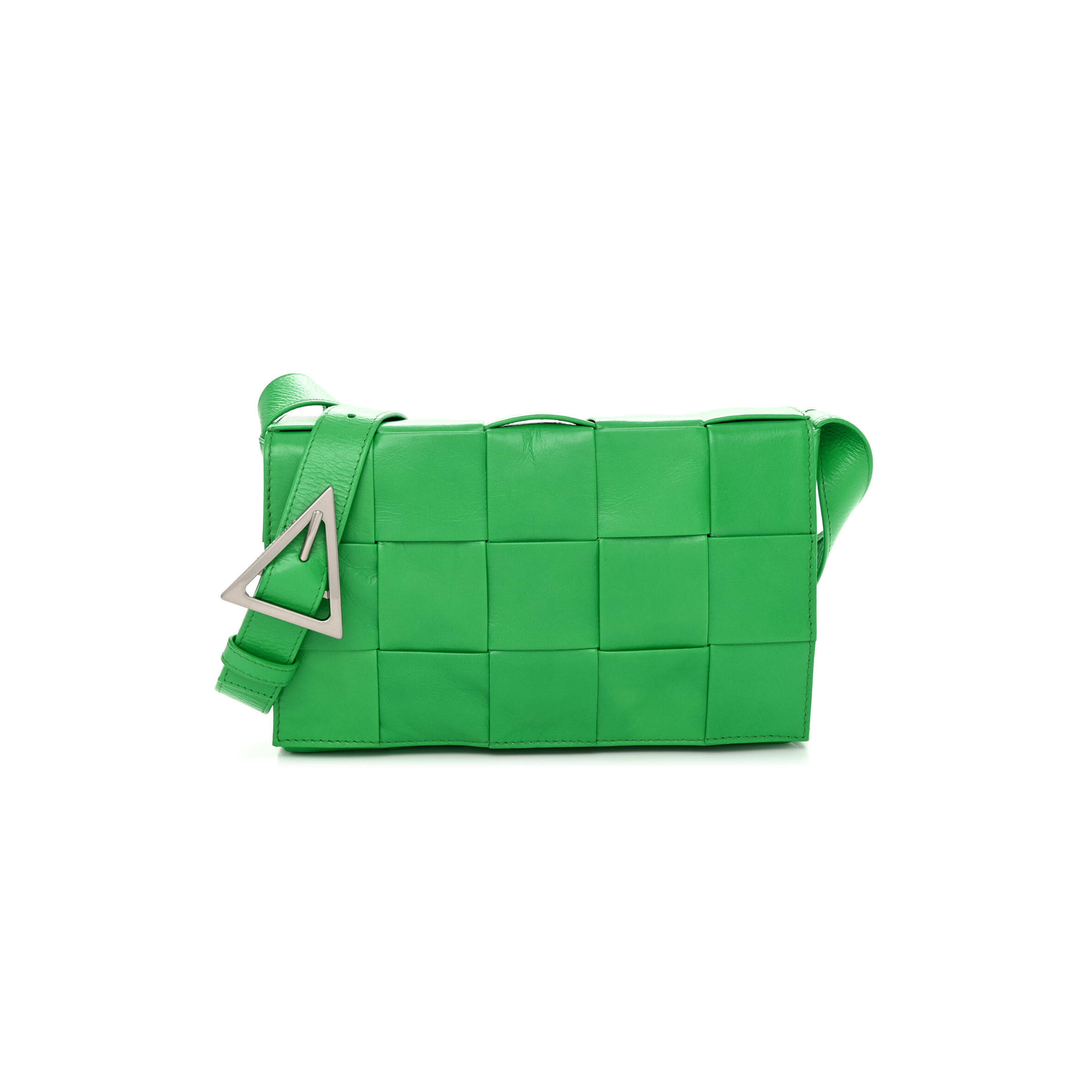B0tt*ga Ven*ta LAMBSKIN MAXI INTRECCIATO CASSETTE CROSSBODY BAG GRASS (23*15.5*5cm) Master Quality