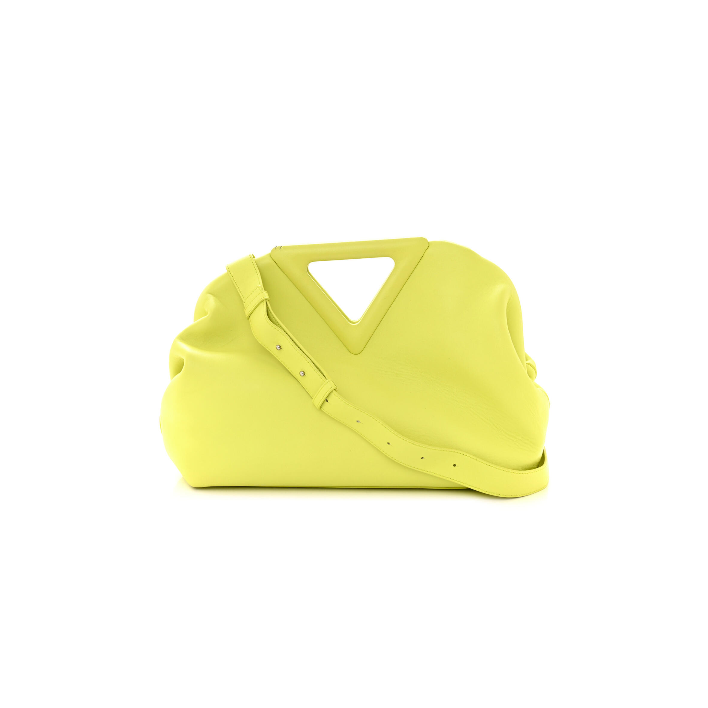 B0tt*ga Ven*ta CALFSKIN MEDIUM THE POINT TRIANGLE BAG SEAGRASS  (32*23*11cm) Master Quality