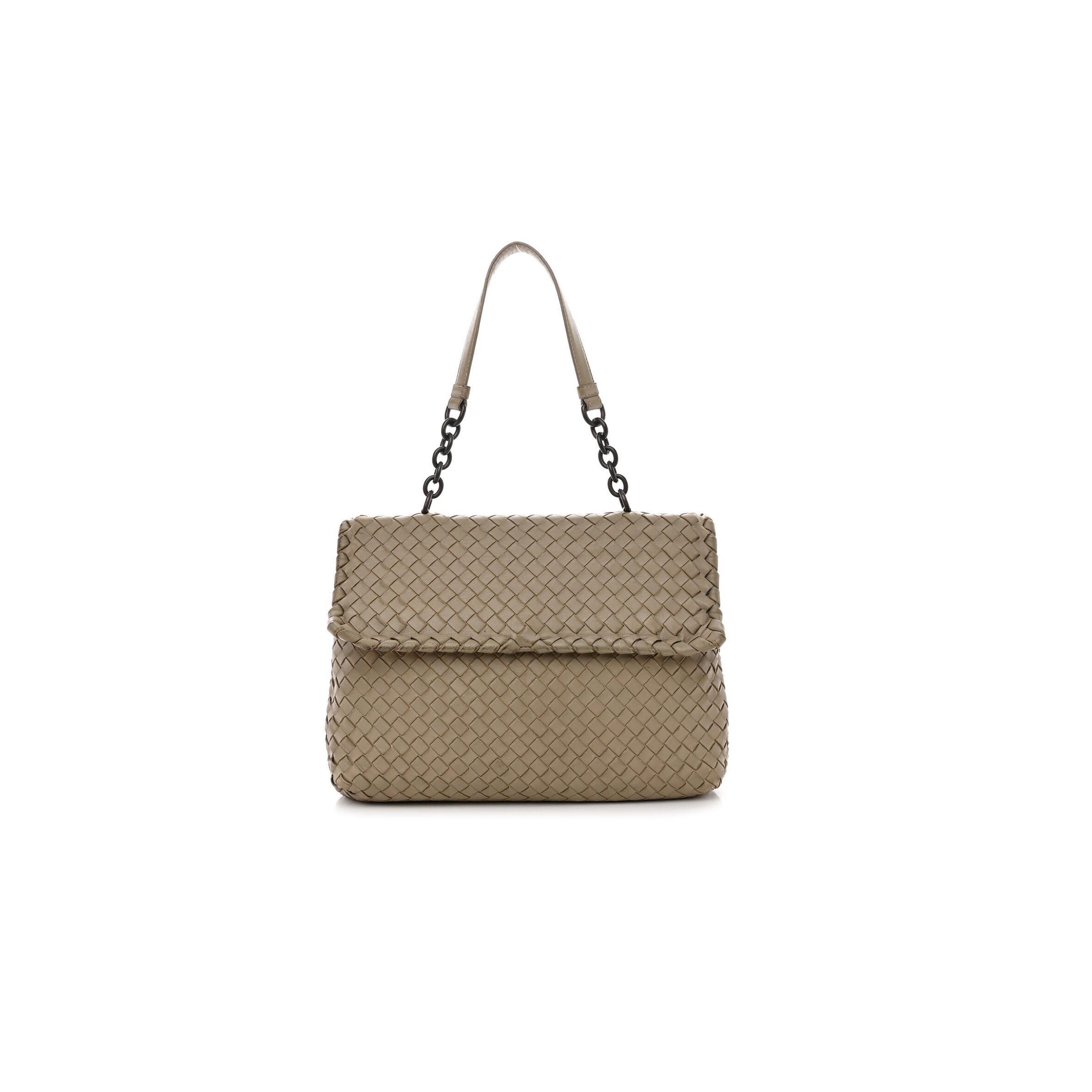 B0tt*ga Ven*ta NAPPA INTRECCIATO OLIMPIA SHOULDER BAG LIMESTONE  (28*19*10cm) Master Quality