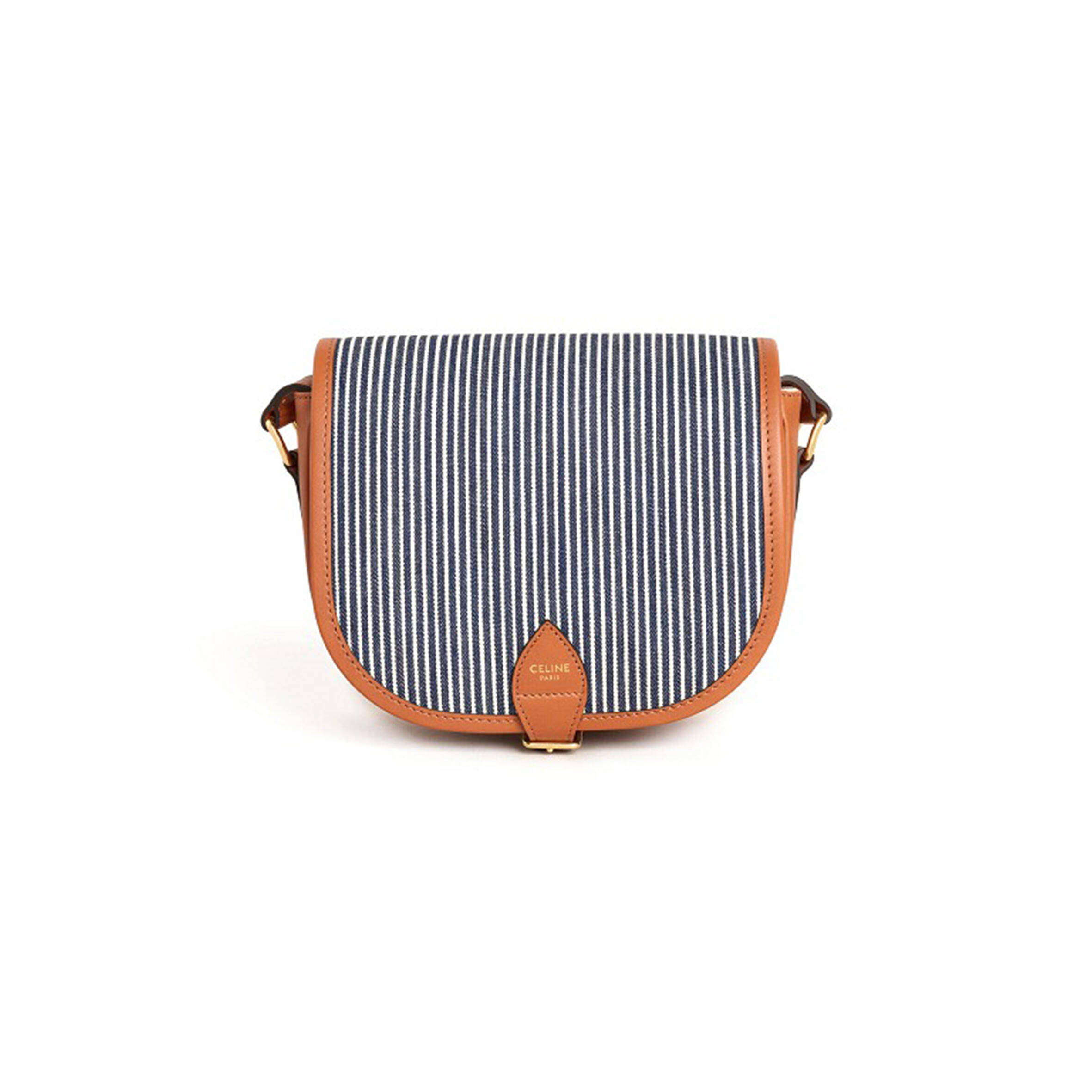 Ce1i*e MEDIUM CROSSBODY BAG IN CANVAS AND CALFSKIN 192412DF9.07LU (18*17*6.5cm) Master Quality