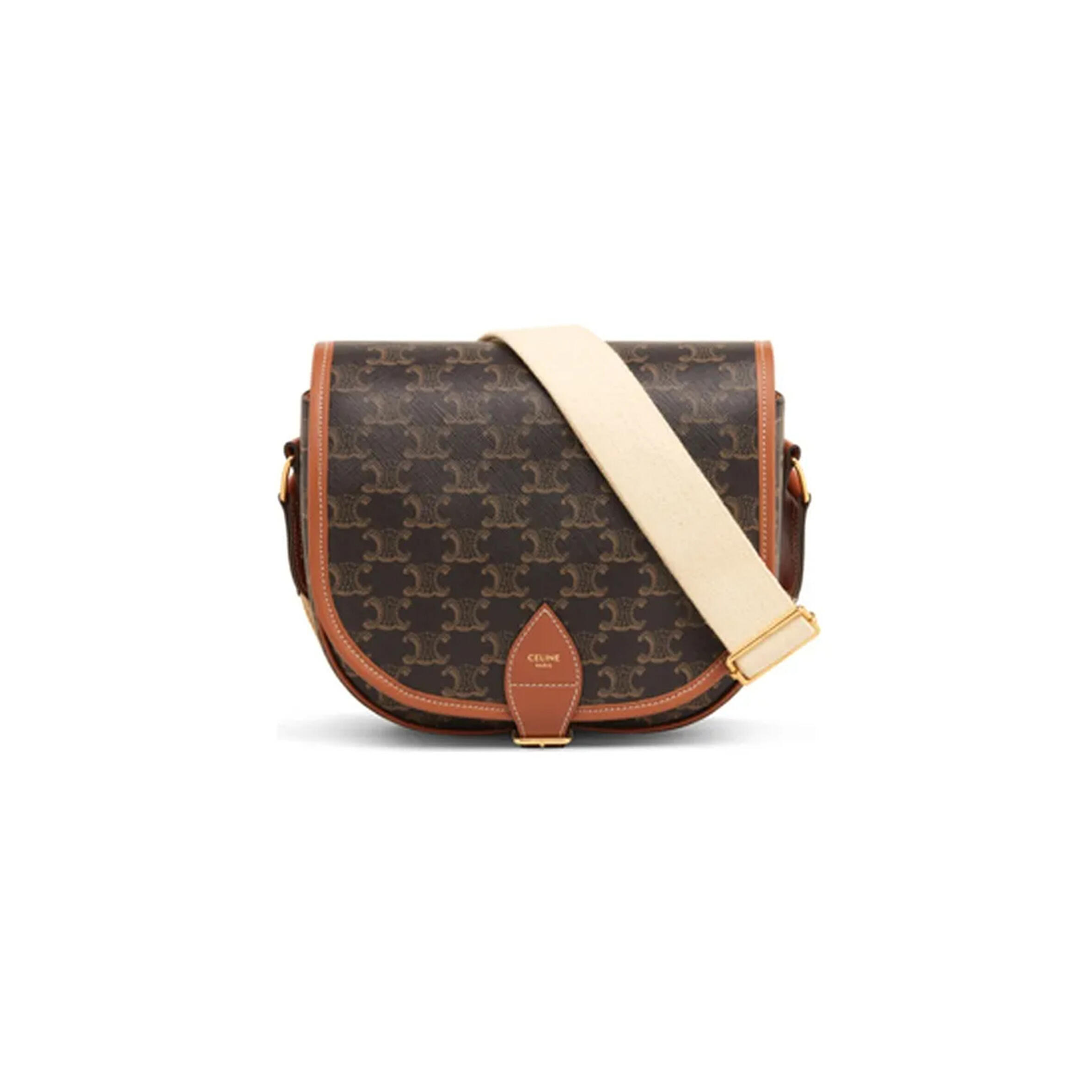 Ce1i*e CROSSBODY BAG IN CANVAS AND CALFSKIN 196932BZJ.04LU (23*21*8cm) Master Quality