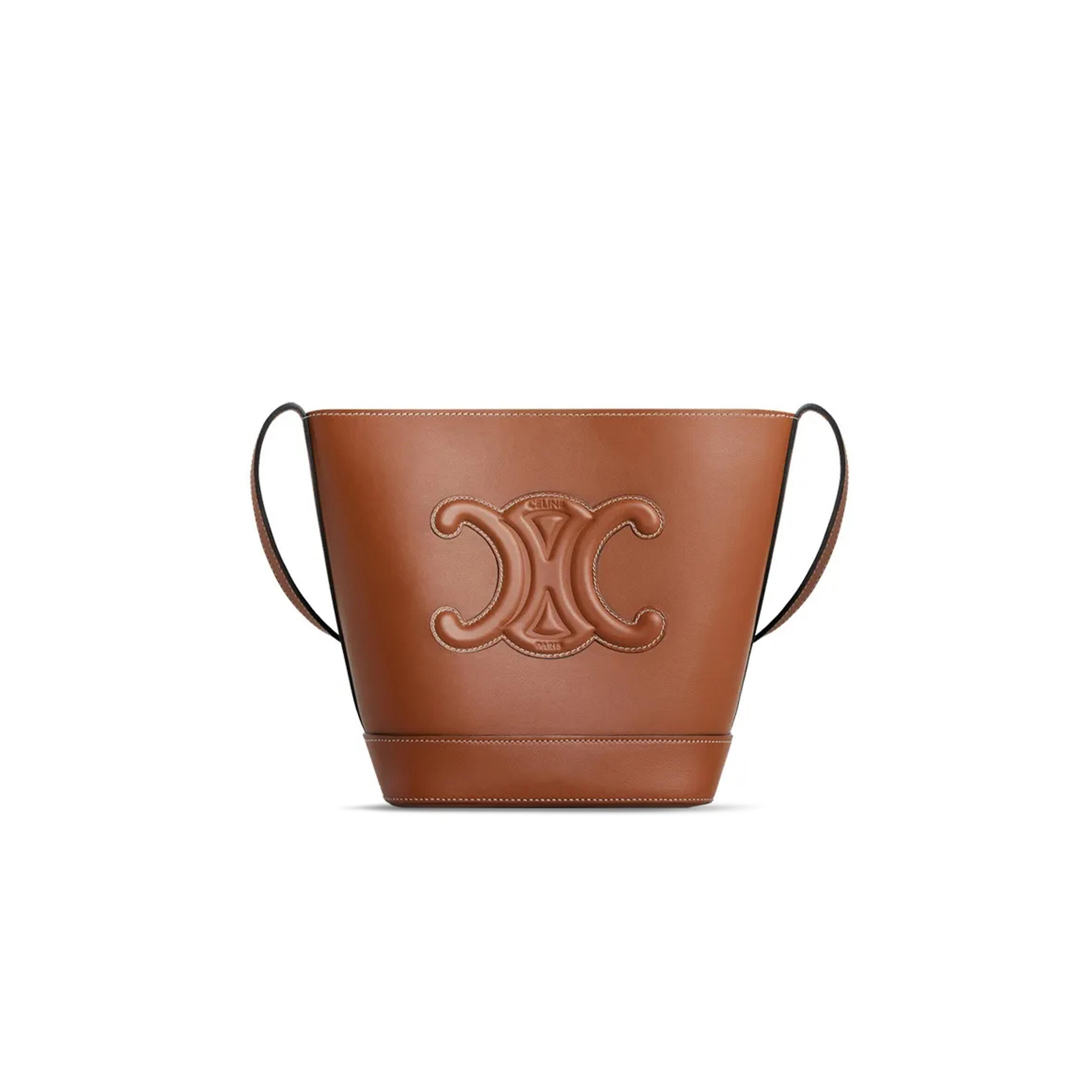 Ce1i*e SMALL BUCKET BAG IN CUIR TRIOMPHE SMOOTH COWHIDE 198243DU3.04LU (22*18*13cm) Master Quality