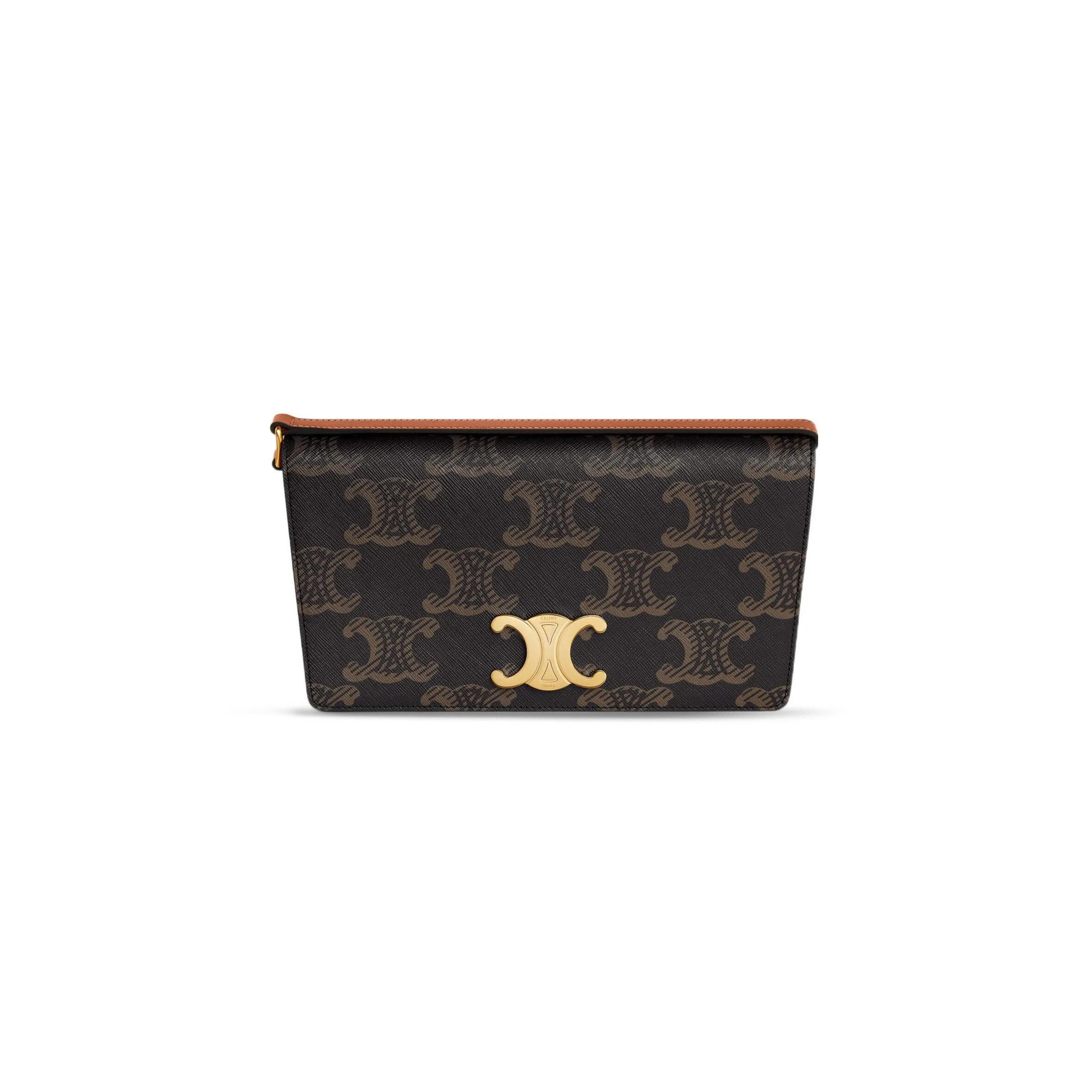 Ce1i*e SHOULDER BAG IN TRAPEZE TRIOMPHE METAL SNAP CALFSKIN 199282EPP.04LU (26.2*14.5*2cm) Master Quality