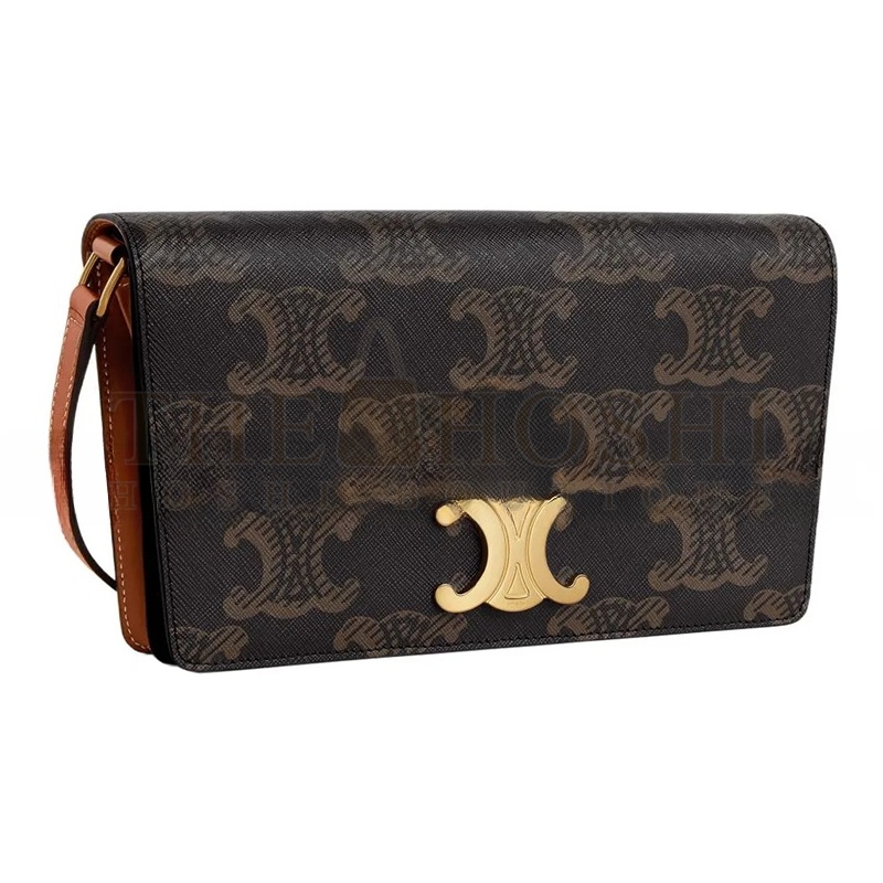 Ce1i*e SHOULDER BAG IN TRAPEZE TRIOMPHE METAL SNAP CALFSKIN 199282EPP.04LU (26.2*14.5*2cm) Master Quality