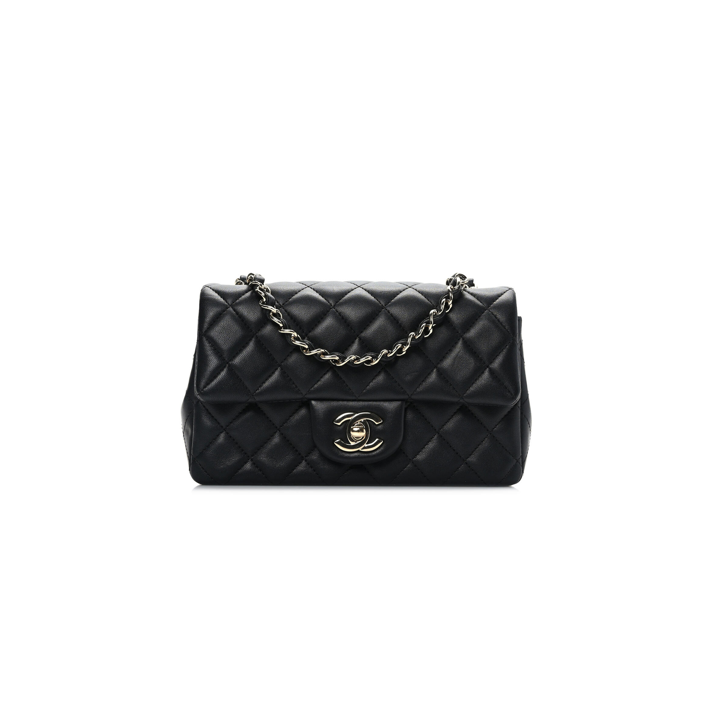 Ch**el LAMBSKIN QUILTED MINI FLAP BAG 1242244 (20*12*6cm) Master Quality