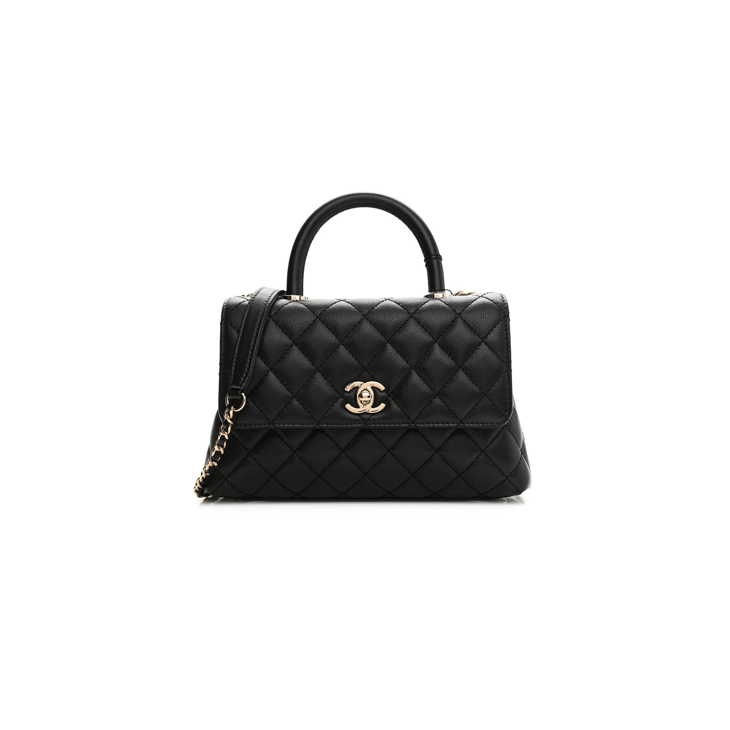 Ch**el CAVIAR QUILTED MINI COCO HANDLE FLAP 1124740 (23*14*9cm) Master Quality