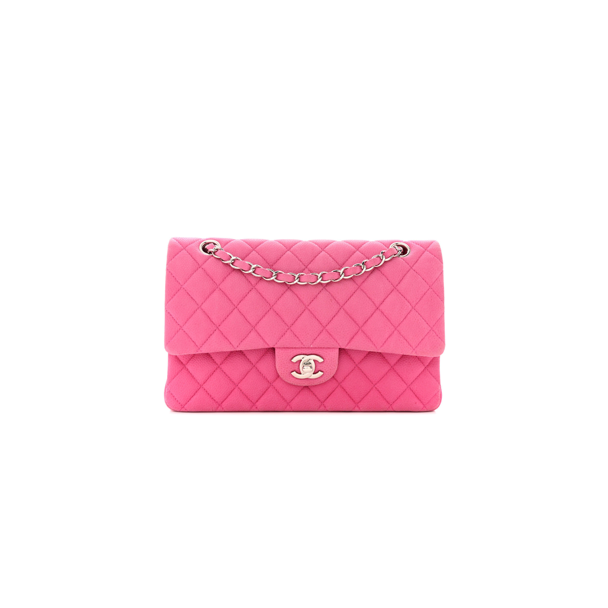 Ch**el IRIDESCENT CAVIAR QUILTED MEDIUM DOUBLE FLAP 1436314 (25*15*6cm) Master Quality