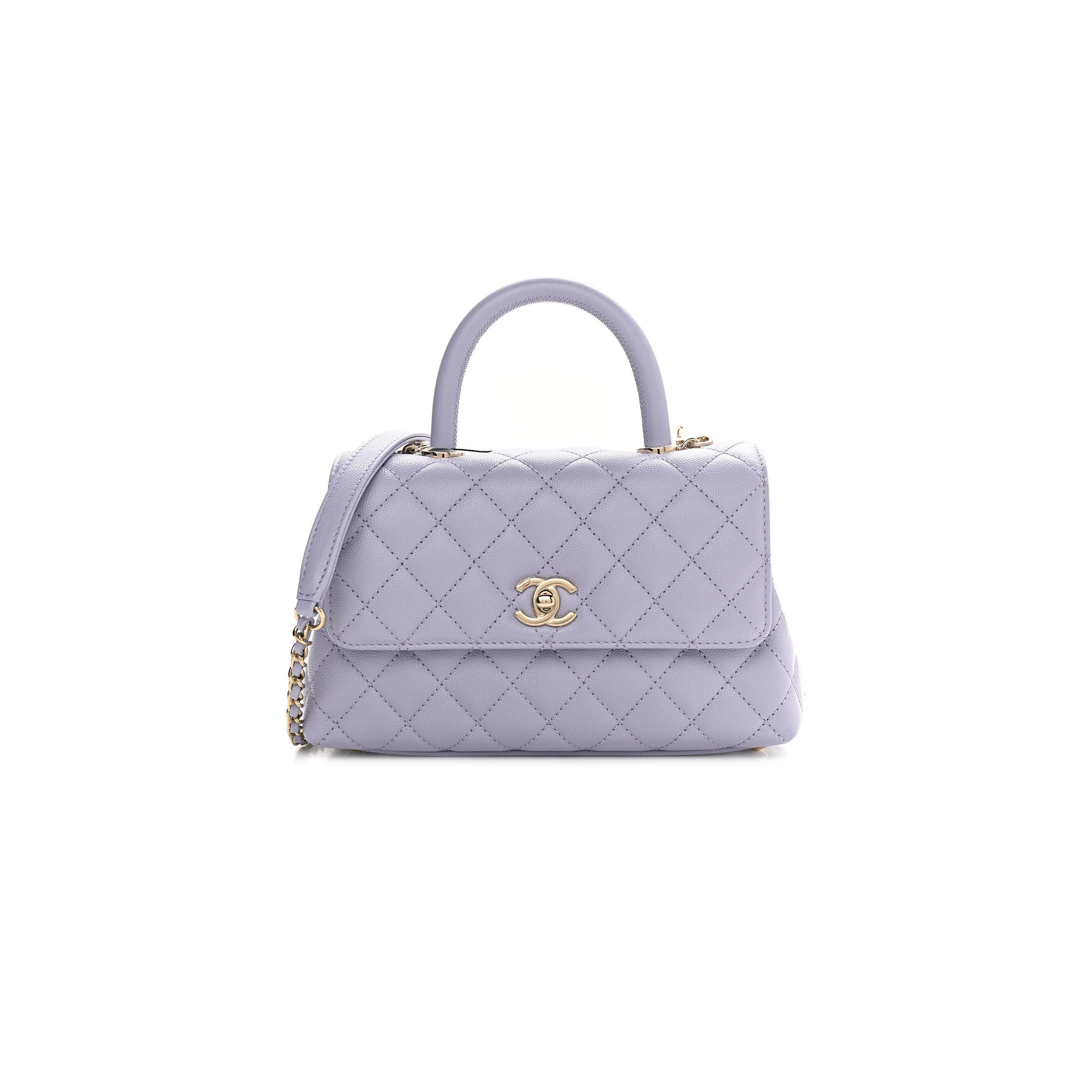 Ch**el CAVIAR QUILTED MINI COCO HANDLE FLAP 1000665 (23*14*9cm) Master Quality