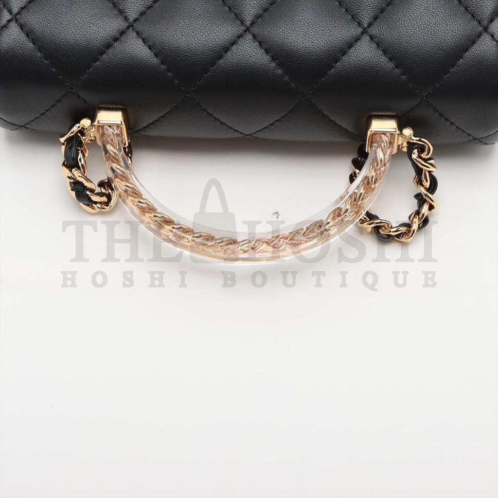 Ch**el MINI MATRASSE 2WAY SHOULDER BAG TOP HANDLE BLACK G GOLD AS4847 (19*12*6cm) Master Quality