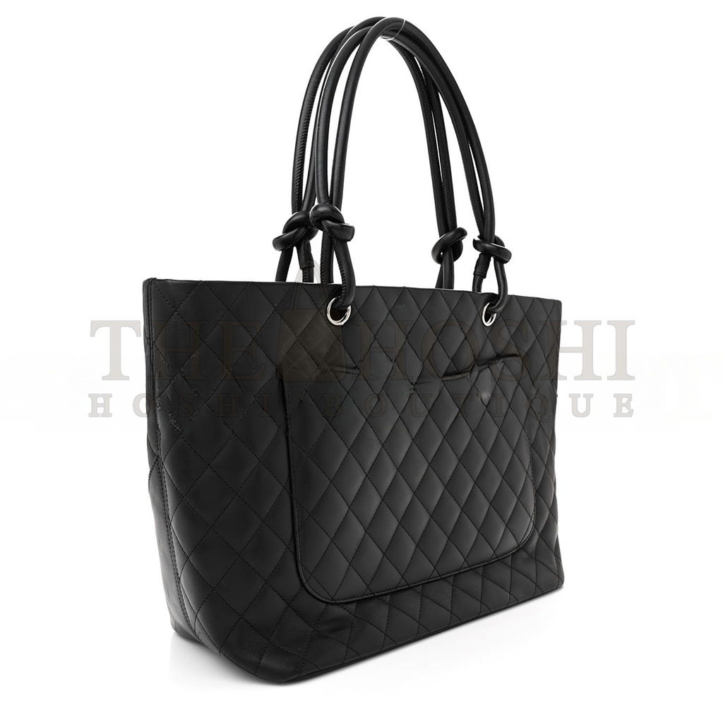 Ch**el CALFSKIN QUILTED LARGE CAMBON TOTE BLACK (30*25*15cm) Master Quality