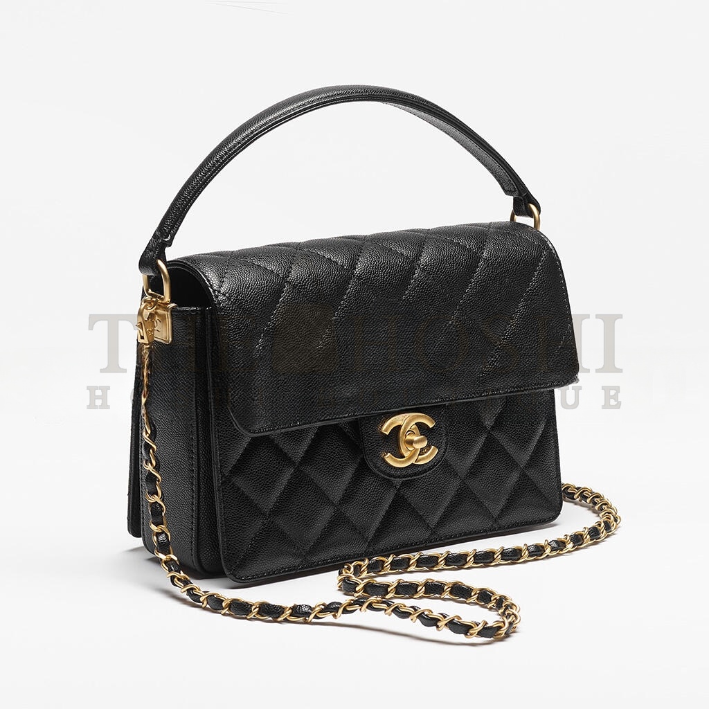 Ch**el SMALL FLAP BAG WITH TOP HANDLE AS5166 (19*14*4.5cm) Master Quality