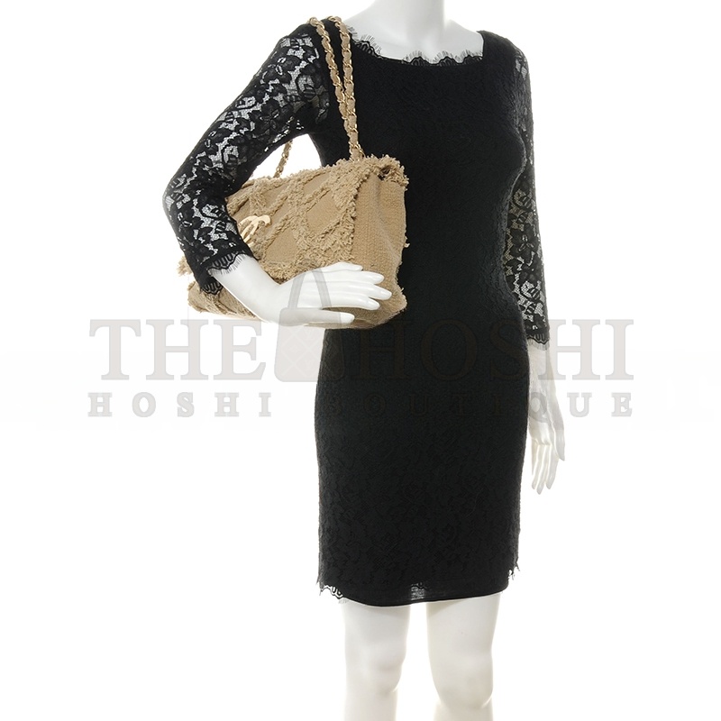 Ch**el TWEED NATURE FLAP DARK BEIGE (36*20*9cm) Master Quality