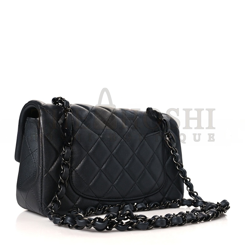Ch**el LAMBSKIN QUILTED MINI RECTANGULAR FLAP SO BLACK 1312602 (20*12*6cm) Master Quality