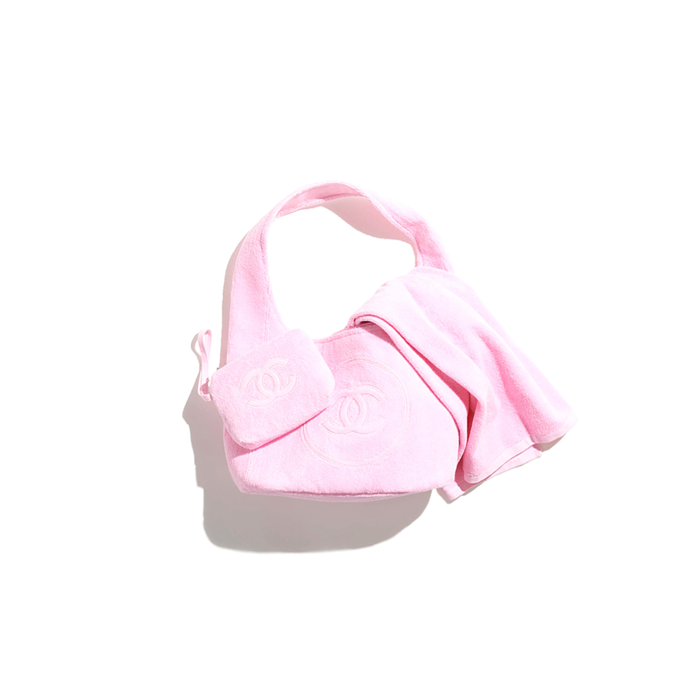 Ch**el COCO BEACH 2025 COLLECTION BEACHWEAR SET COTTON PINK AAA938 B20128 (58*38*20cm) Master Quality